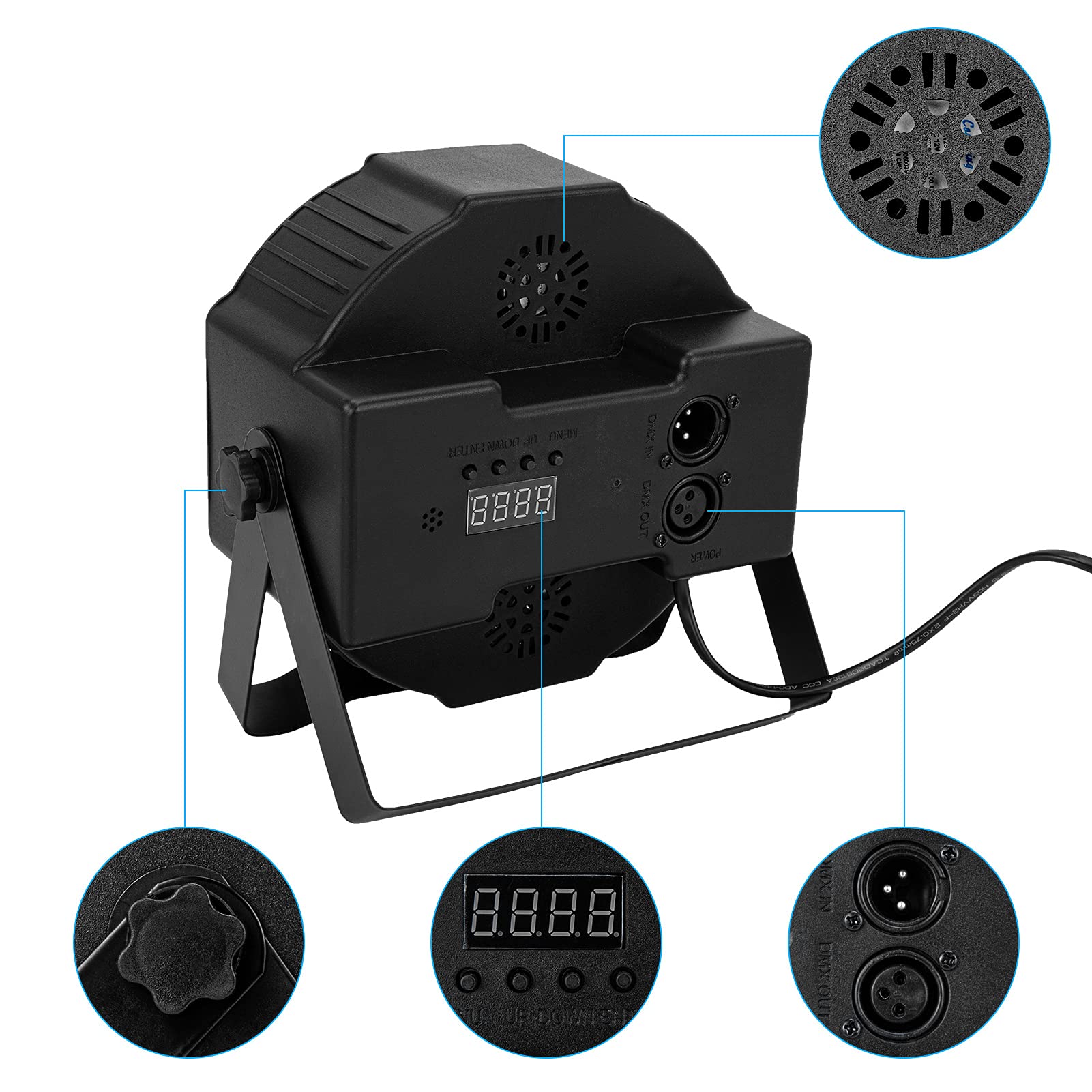 Litake 36 LED Stage Lights,DJ Par Lights Sound Activated,DMX & Remote Controlled LED Uplights for Events Wedding Dance Floor Par