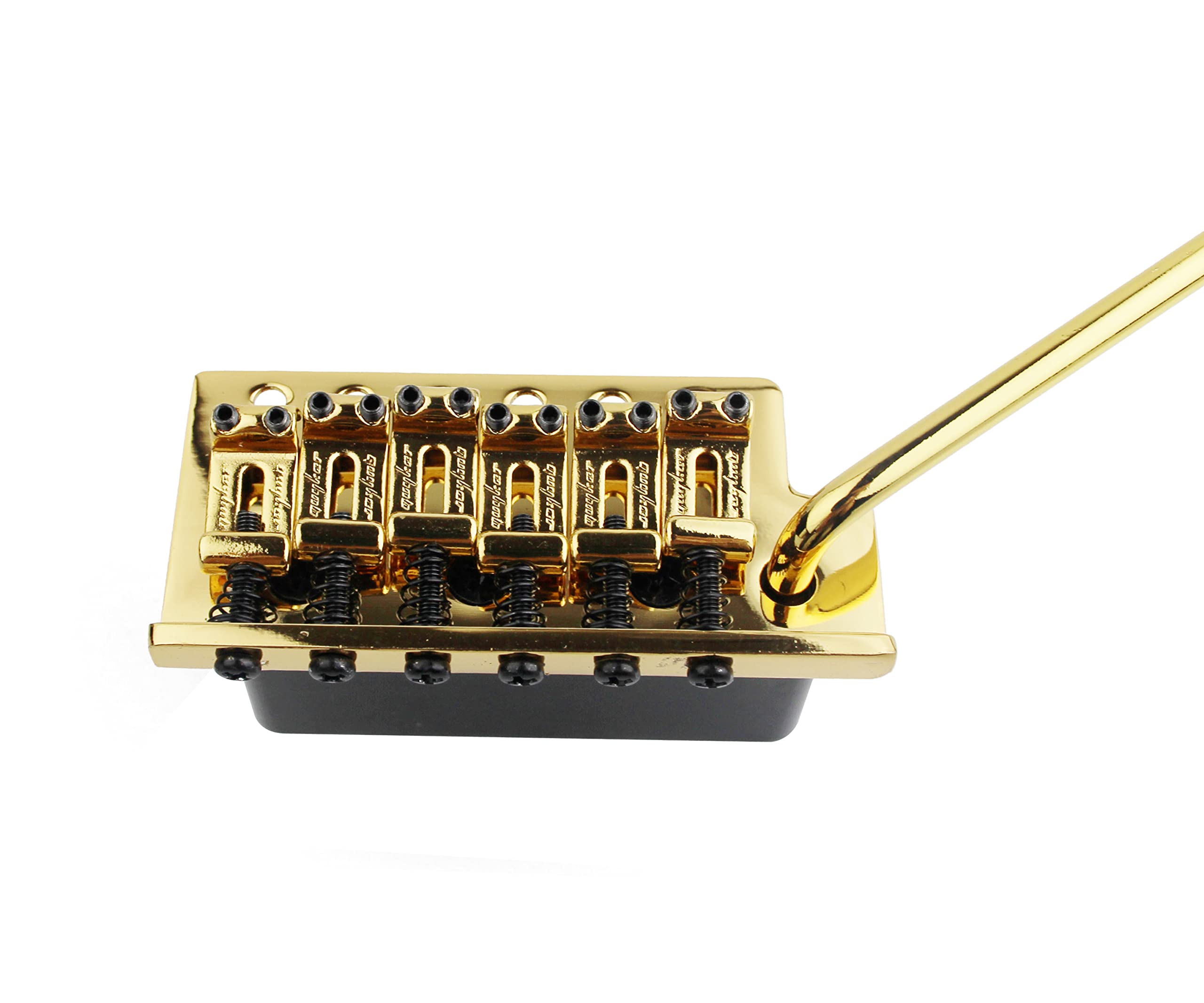 Guyker Tremolo Bridge Vintage Bent Steel Saddles Compatible with Start ST Electric Guitar (GK-1004, golden)