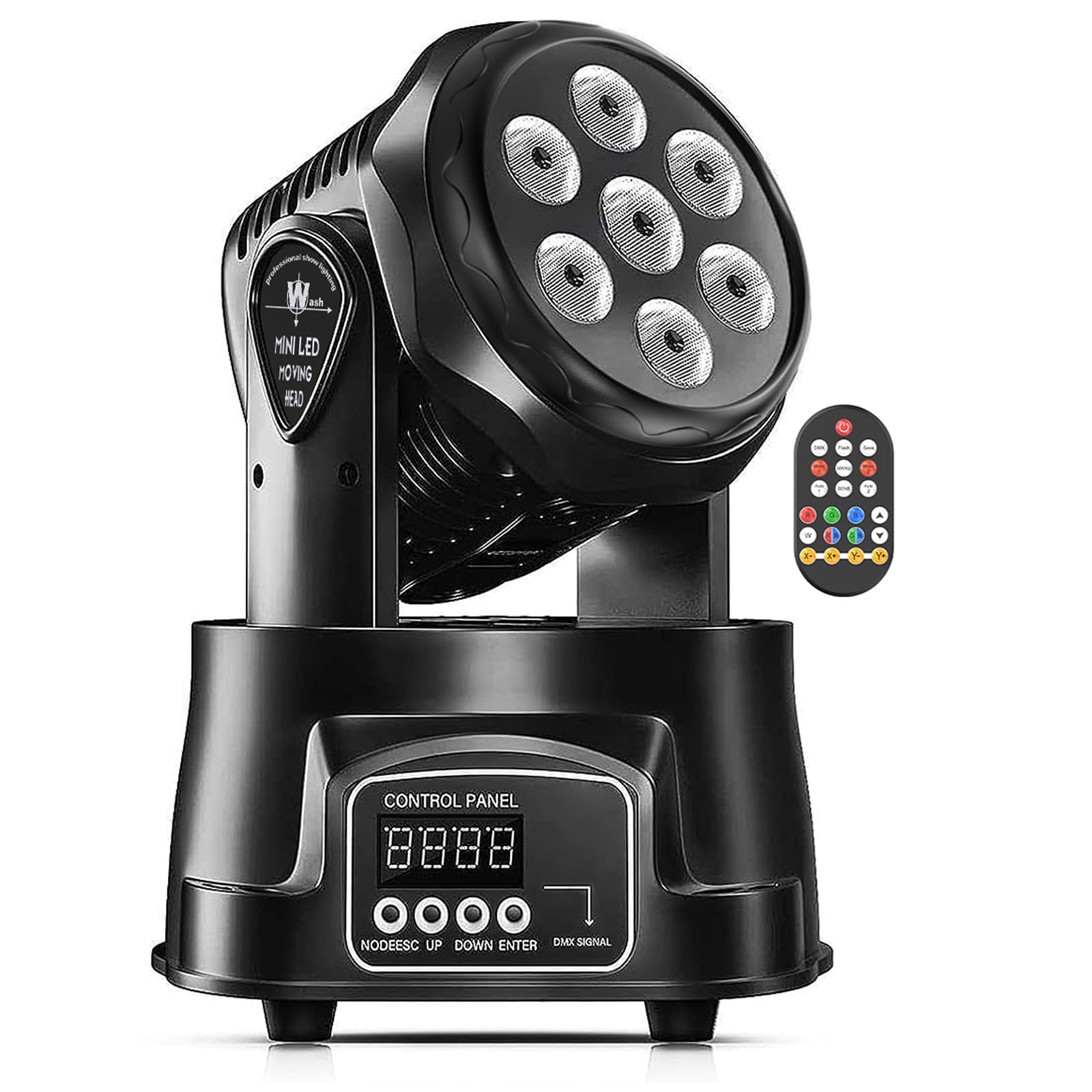 UKing Moving Head Light RGBW LED Stage Lighting Effect 7x10W Moving Heads Wash Lights by DMX and Remote Control with Profession