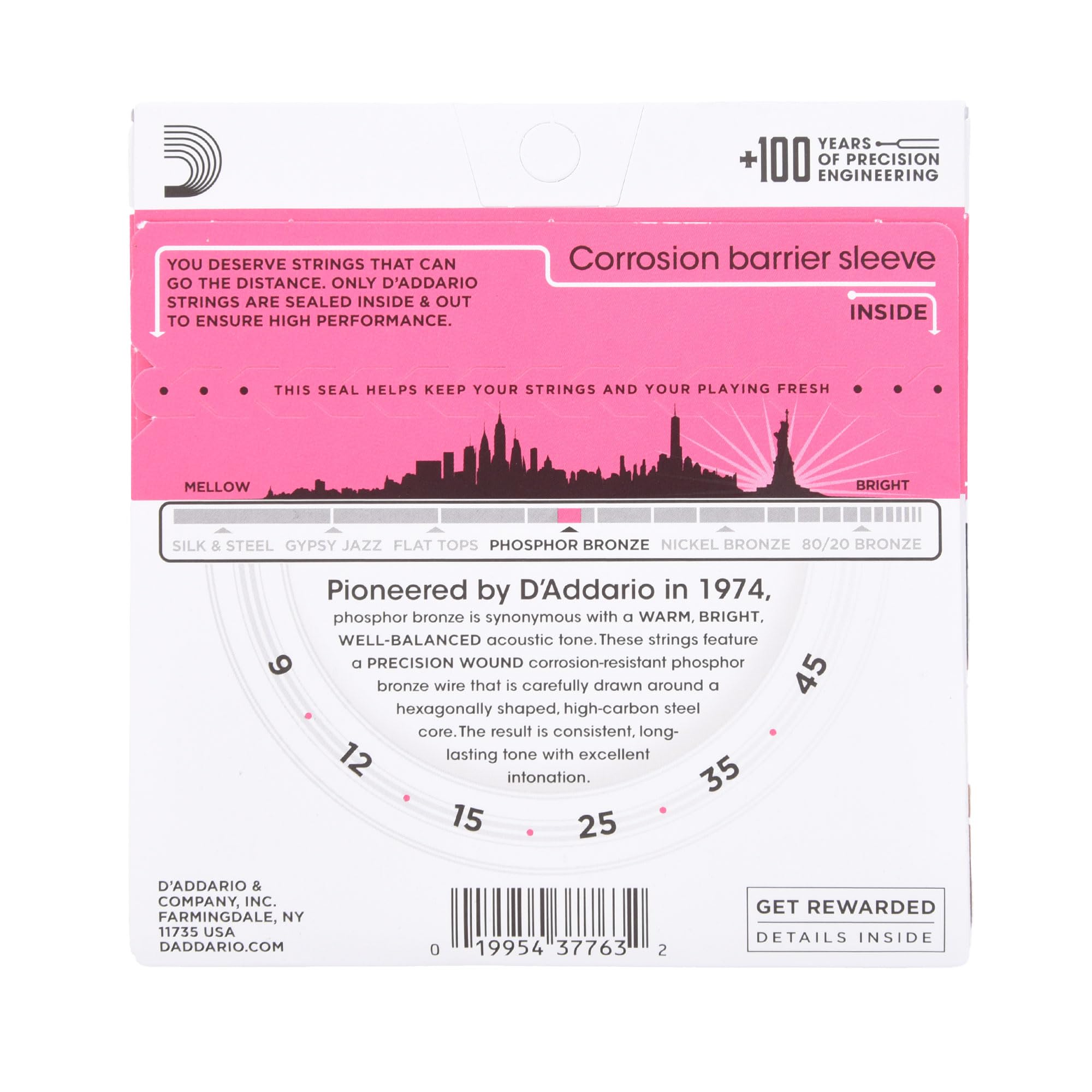 D'Addario Guitar Strings - Phosphor Bronze Acoustic Guitar Strings - EJ23 - Rich, Full Tonal Spectrum - For 6 String Guitars - S