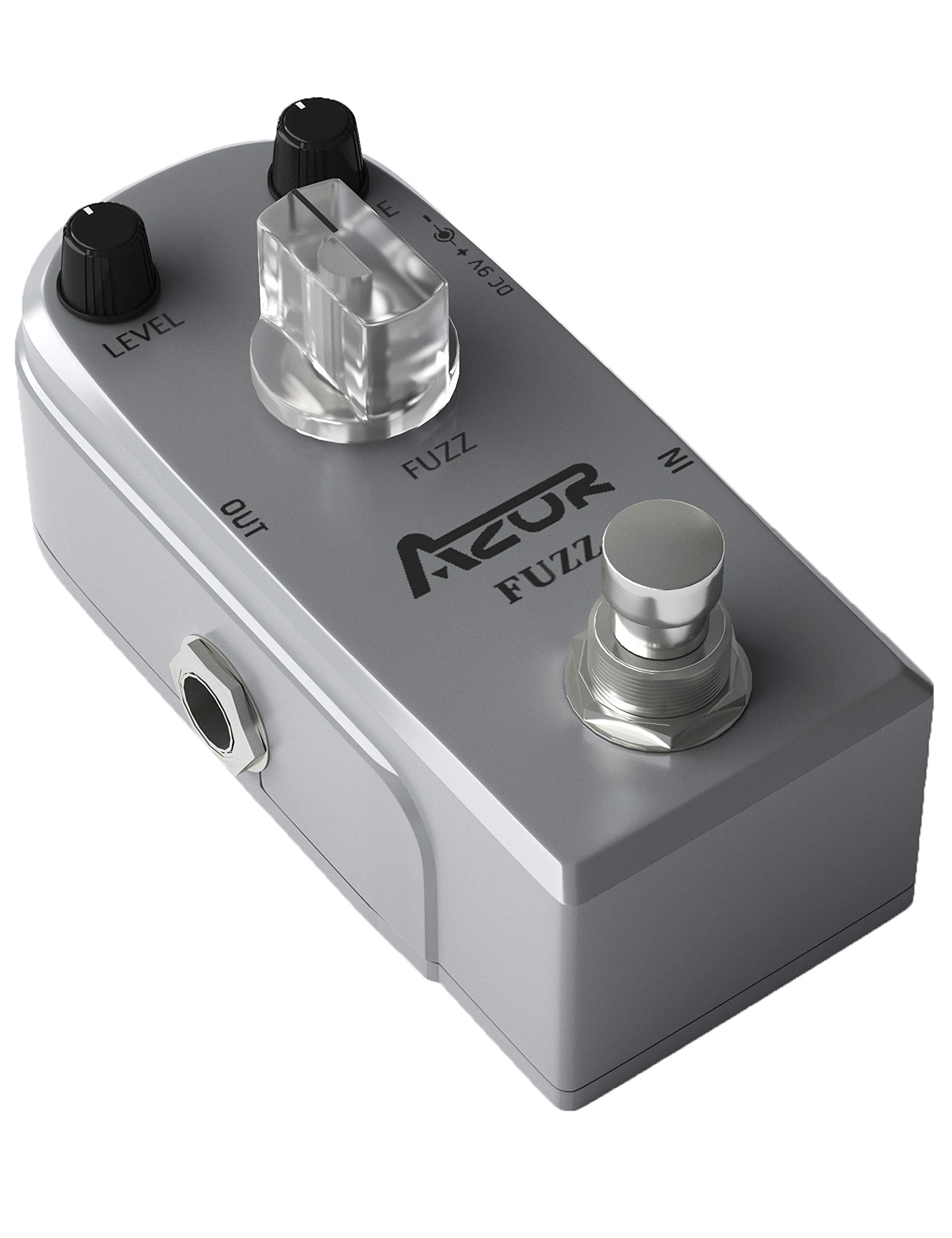 AZOR Fuzz Pedal Vintage Mini Guitar Effects Pedal - True Bypass, Aluminum Alloy Chassis, Compact Pedalboard for Electric Guitar/