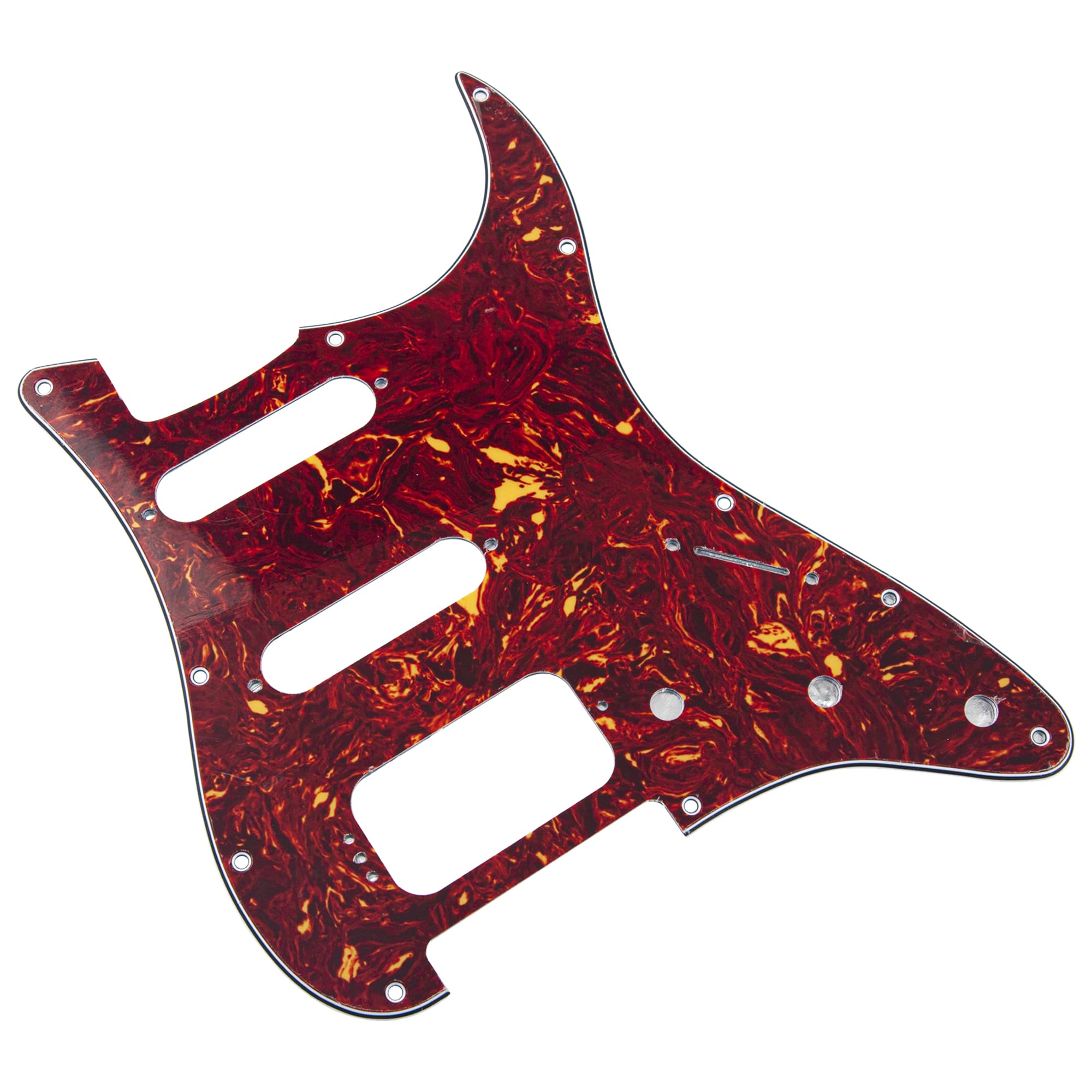 1Pcs Yootones 11 Hole Round Corner Strat HSS Pickguard Guitar BackPlate Set with Pickguard Screws Compatible with USA/Mexican St