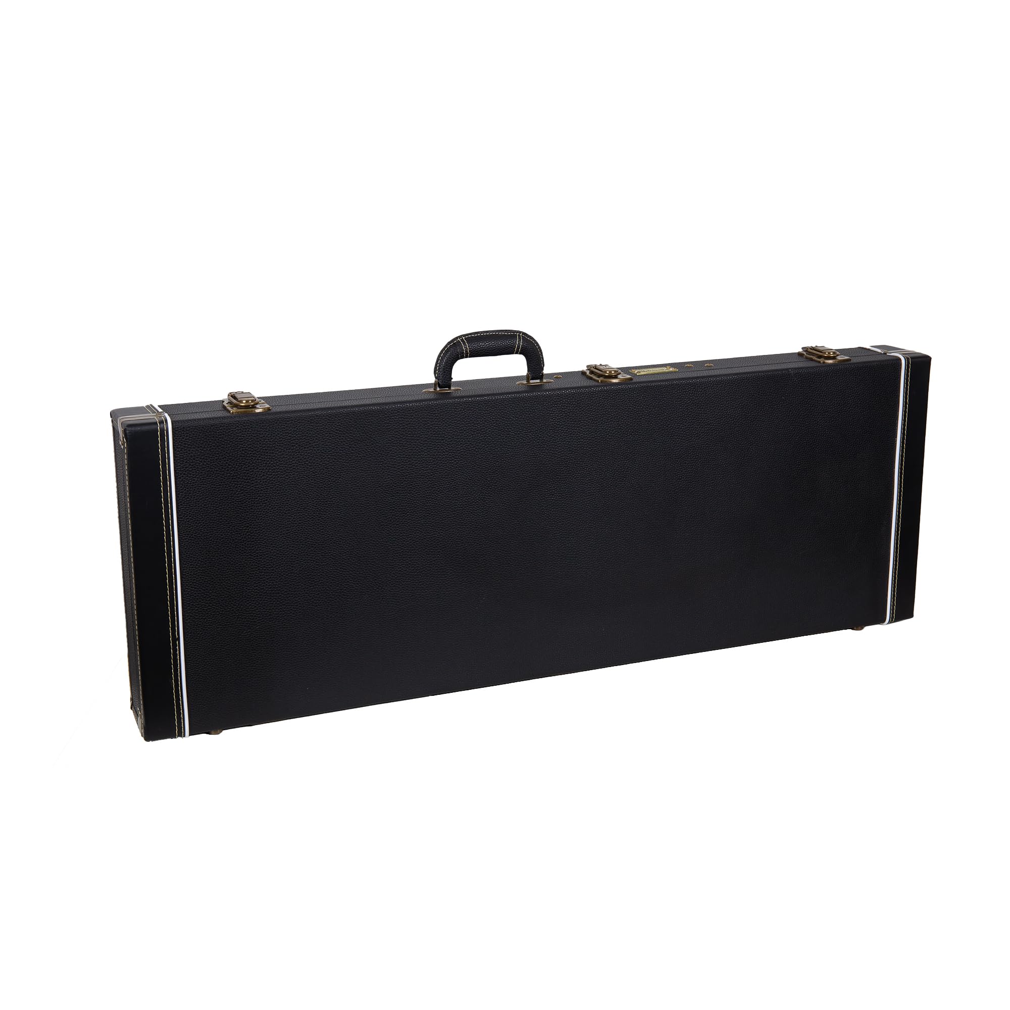 Crossrock Wooden Guitar Case -Fits Jazzmaster (Modern Style)/Jaguar Style Electric Guitars- Vintage Hardware, Sponge Lining, Met