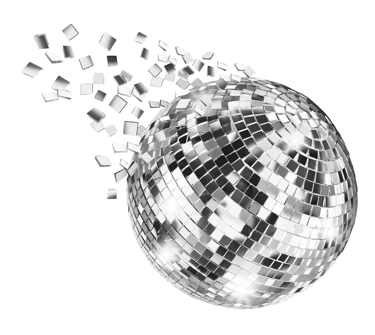 The Dreidel Company Mirror Disco Ball 2'' Inch Silver Hanging Ball with Attached String, Reflects Light, Party Favor (Pack of 12