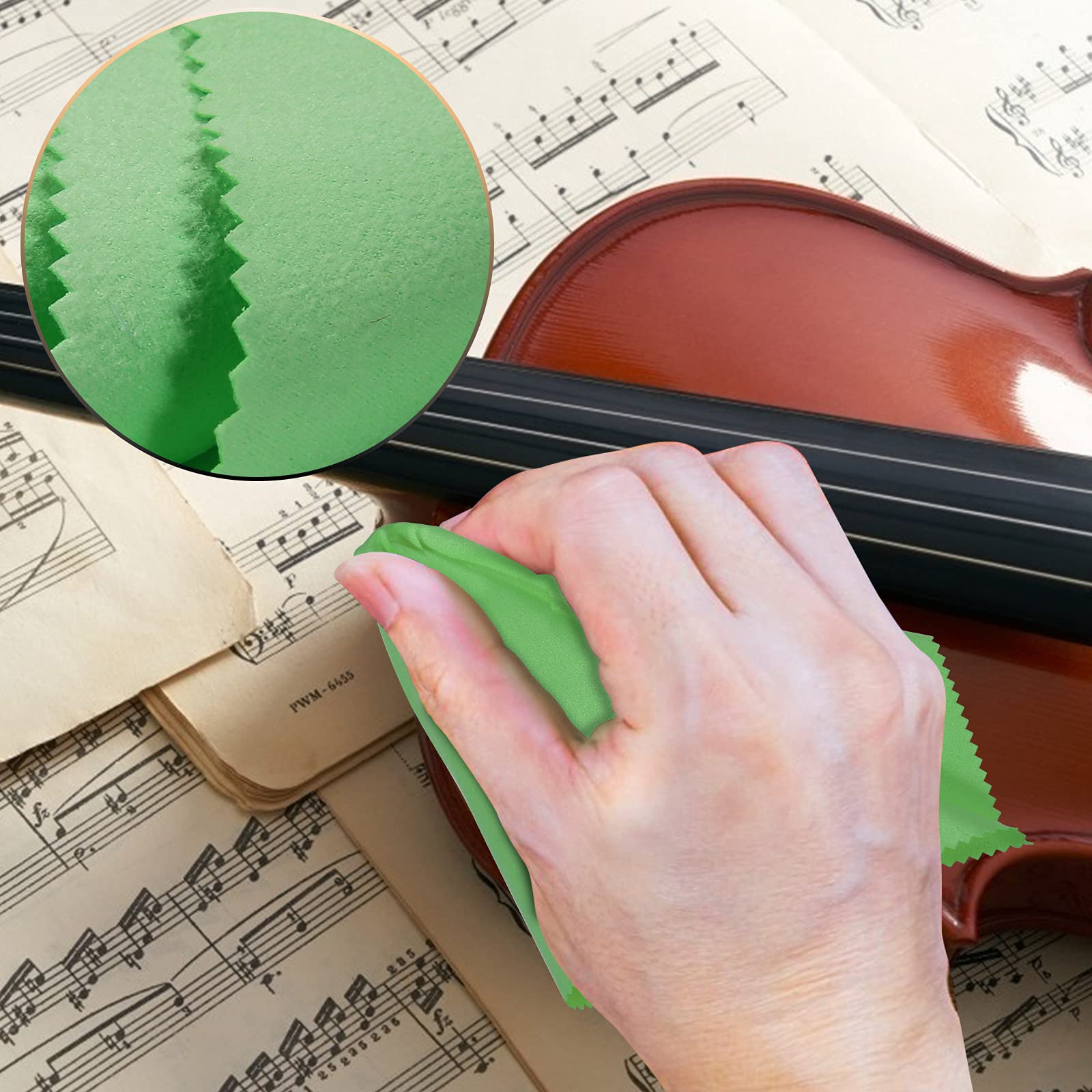 Hricane 4-Pack 12''x12'' Guitar Cloths Ultrafine fiber suede Plush Polishing Cloths for Musical Instruments Premium Polishing &