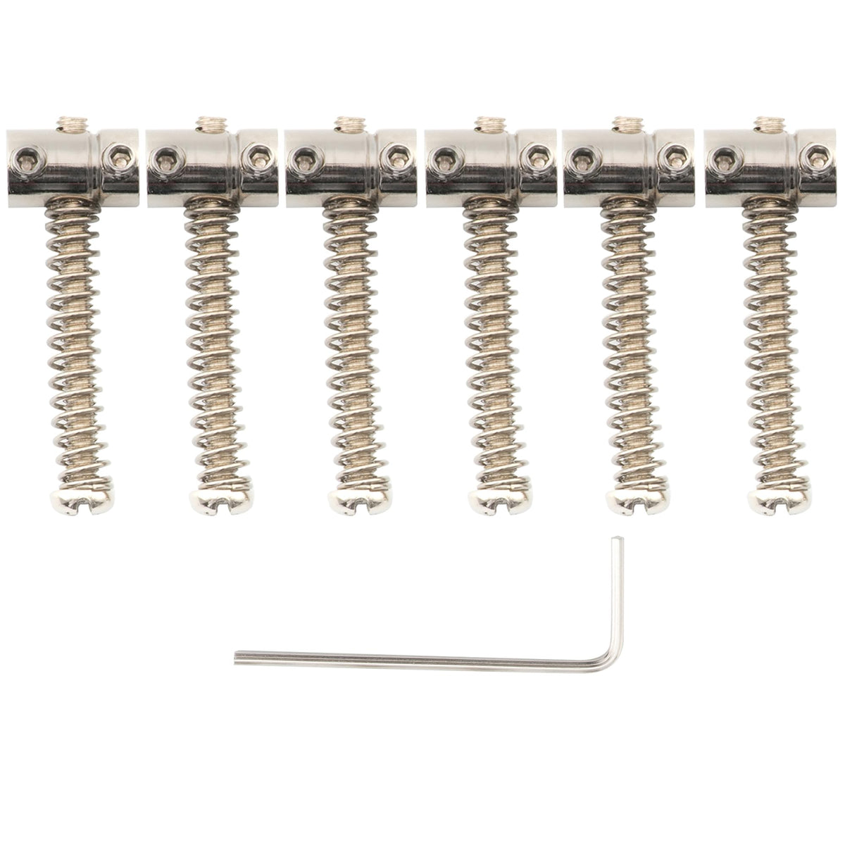 Musiclily Pro 10.8Mm Small Barrel Steel Saddles Round Bridge Saddles For Fender Squier Telecaster Tele Style Electric Guitar, Ni