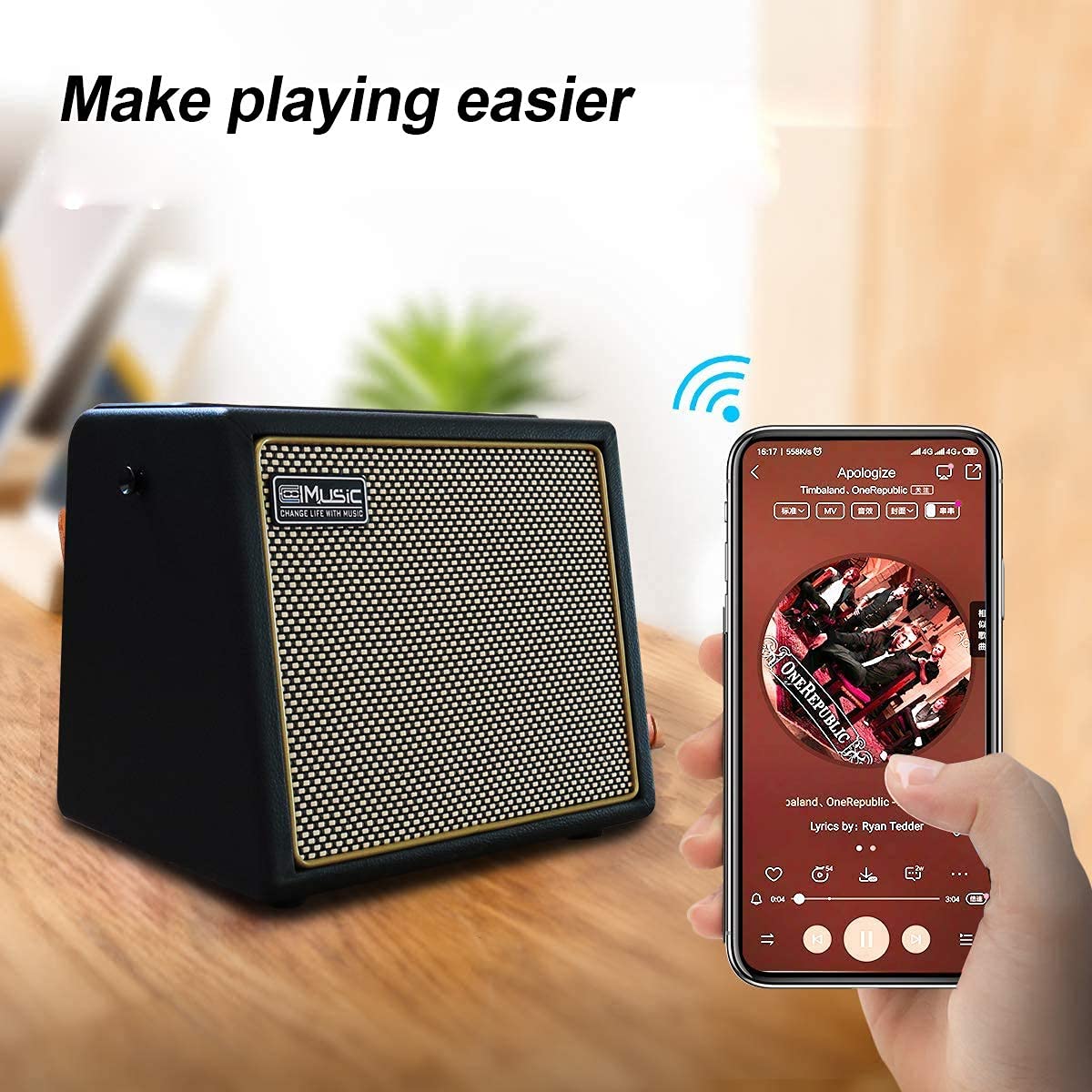 Acoustic Guitar Amplifier, 30 Watt Bluetooth Speaker Rechargeable Portable Acoustic Guitar Amp with Reverb Chorus Effect,3 Input