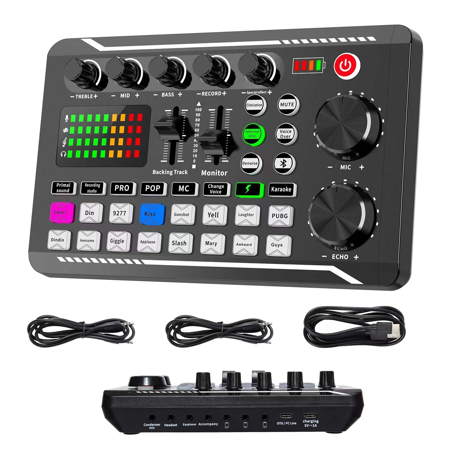 Professional Audio Mixer, Sinwe Live Sound Card And Audio Interface With Dj Mixer Effects And Voice Changer,Podcast Production S