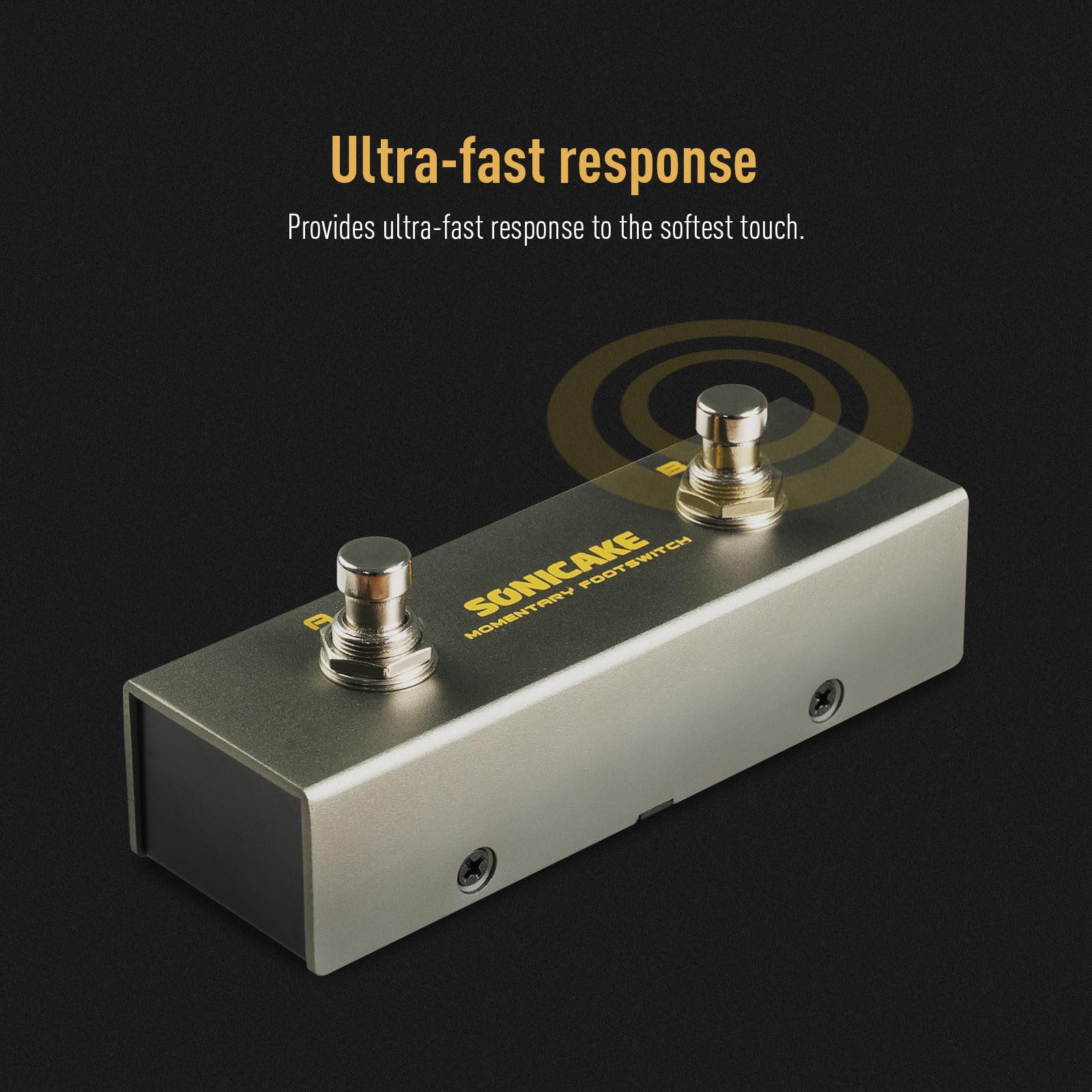 SONICAKE Dual Footswitch Pedal for Guitar Effect Pedal Dual Momentary Foot Switch Guitar Pedal with TRS Cable