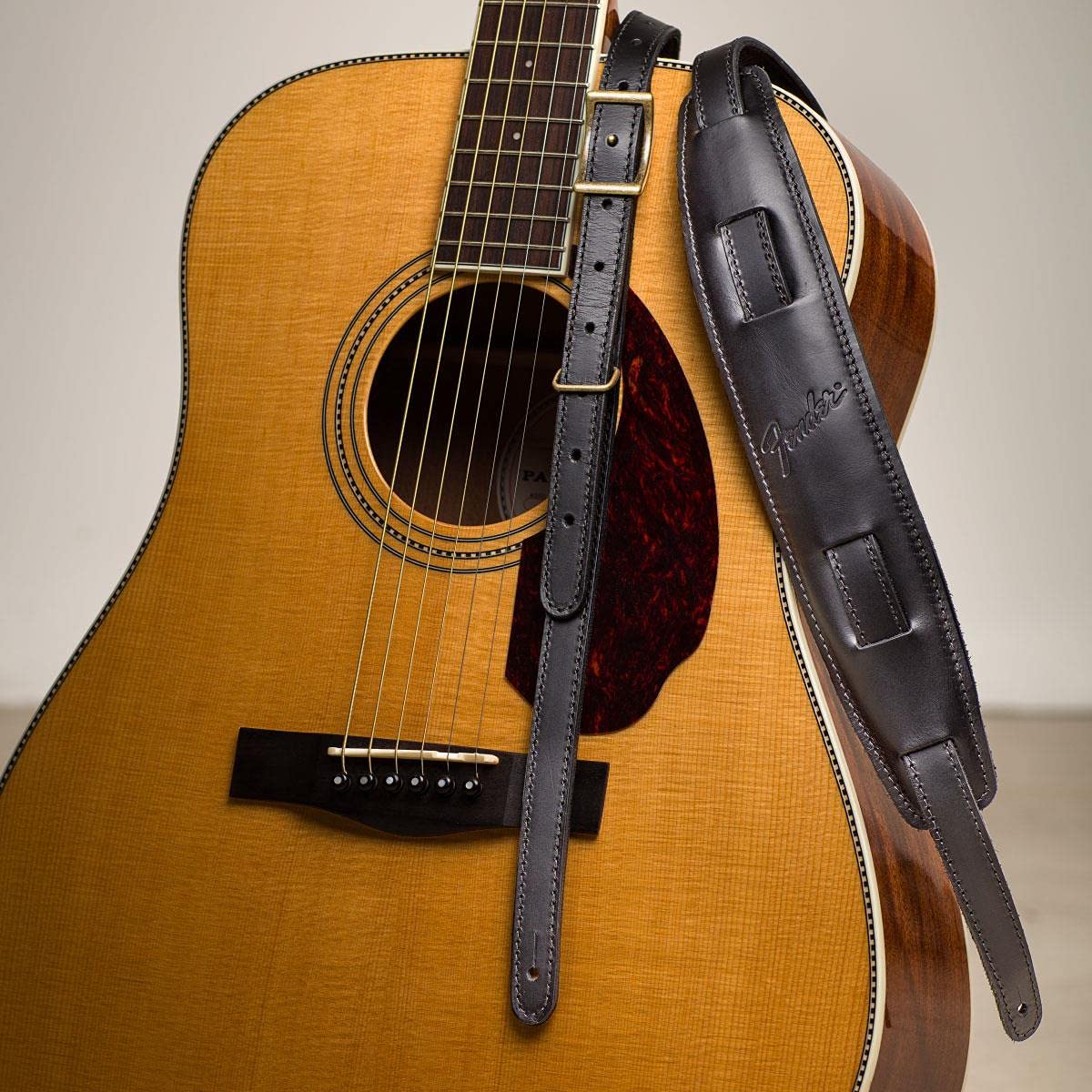 Fender Mustang Saddle Guitar Strap, 2.25in, Black, Long