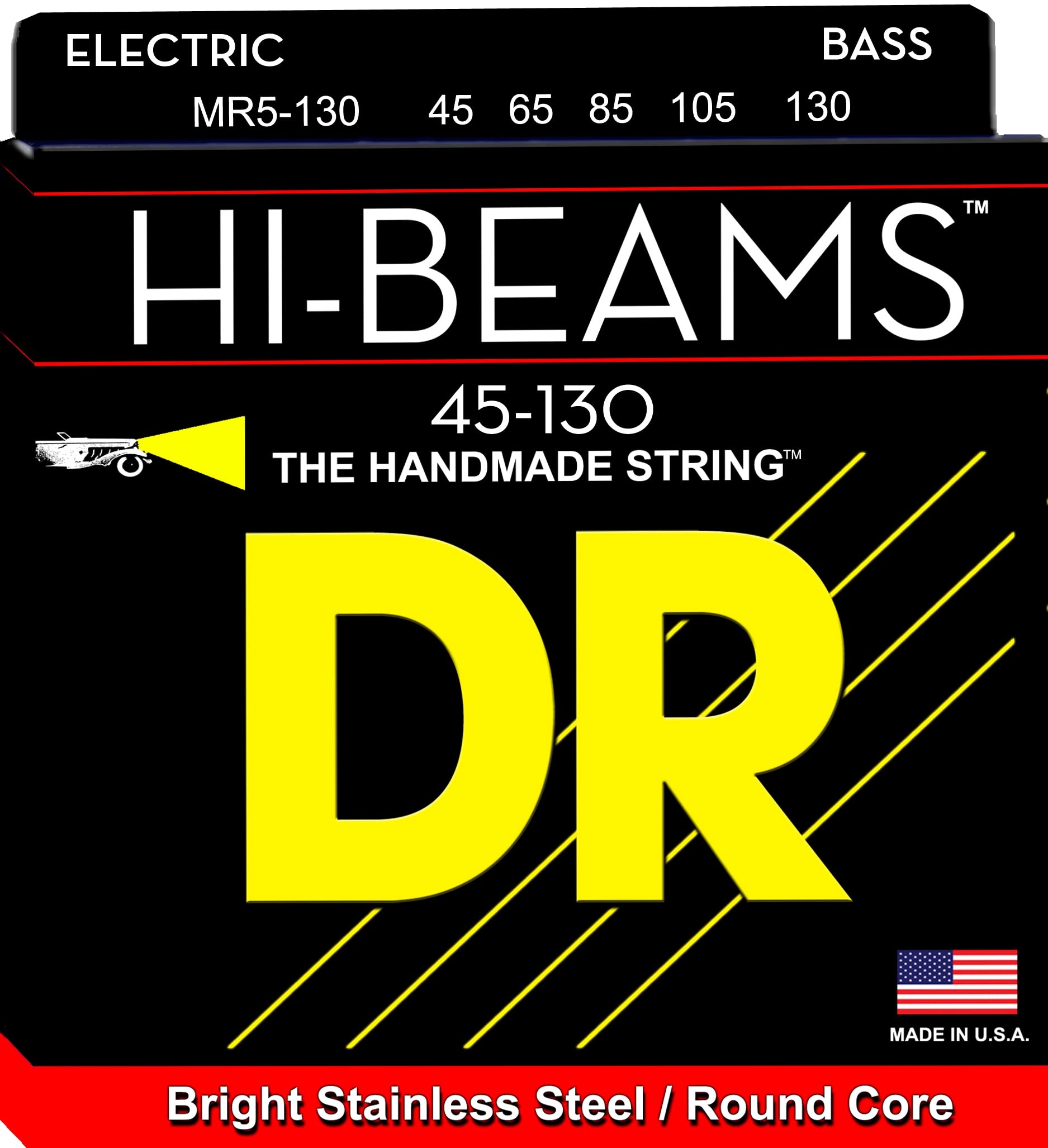 Dr Handmade Strings Dr Hi-Beam Round Core Medium 5 Bass Guitar Strings (Mr5-130)