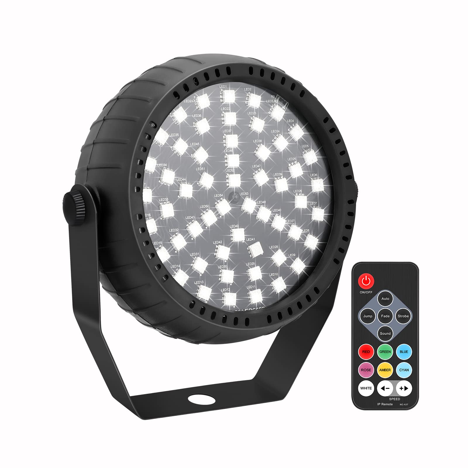 Telbum Strobe Light, 54 Super-Bright RGB LEDs Mini Strobe Light for Parties, Halloween Strobe Lights with Remote Control, Sound 