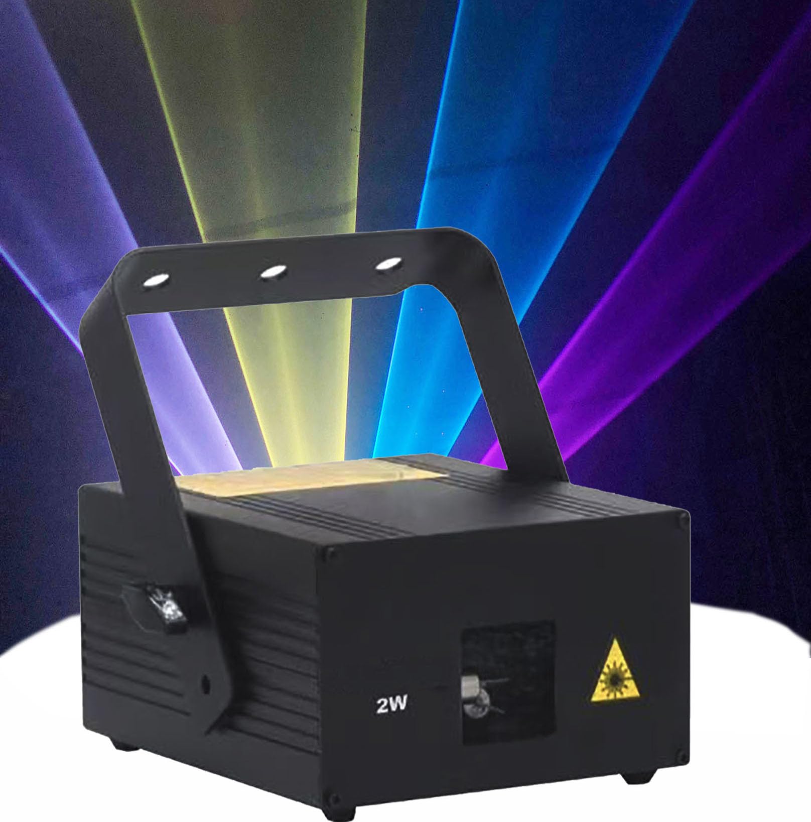 Wonsung 2W 2000mw RGB Full Color Animation Stage Effect Light DJ Disco Stage Beam Lights with DMX512 XLR Cable for Party Wedding