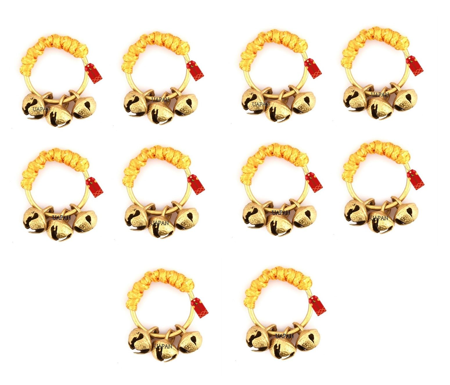 Uapan Ghungroo Kadi Fingers For Puja Aarti Hand Finger Clapping Ring Cymbals Pooja Bhajan Set Pair Musical Instrument Finger Cym