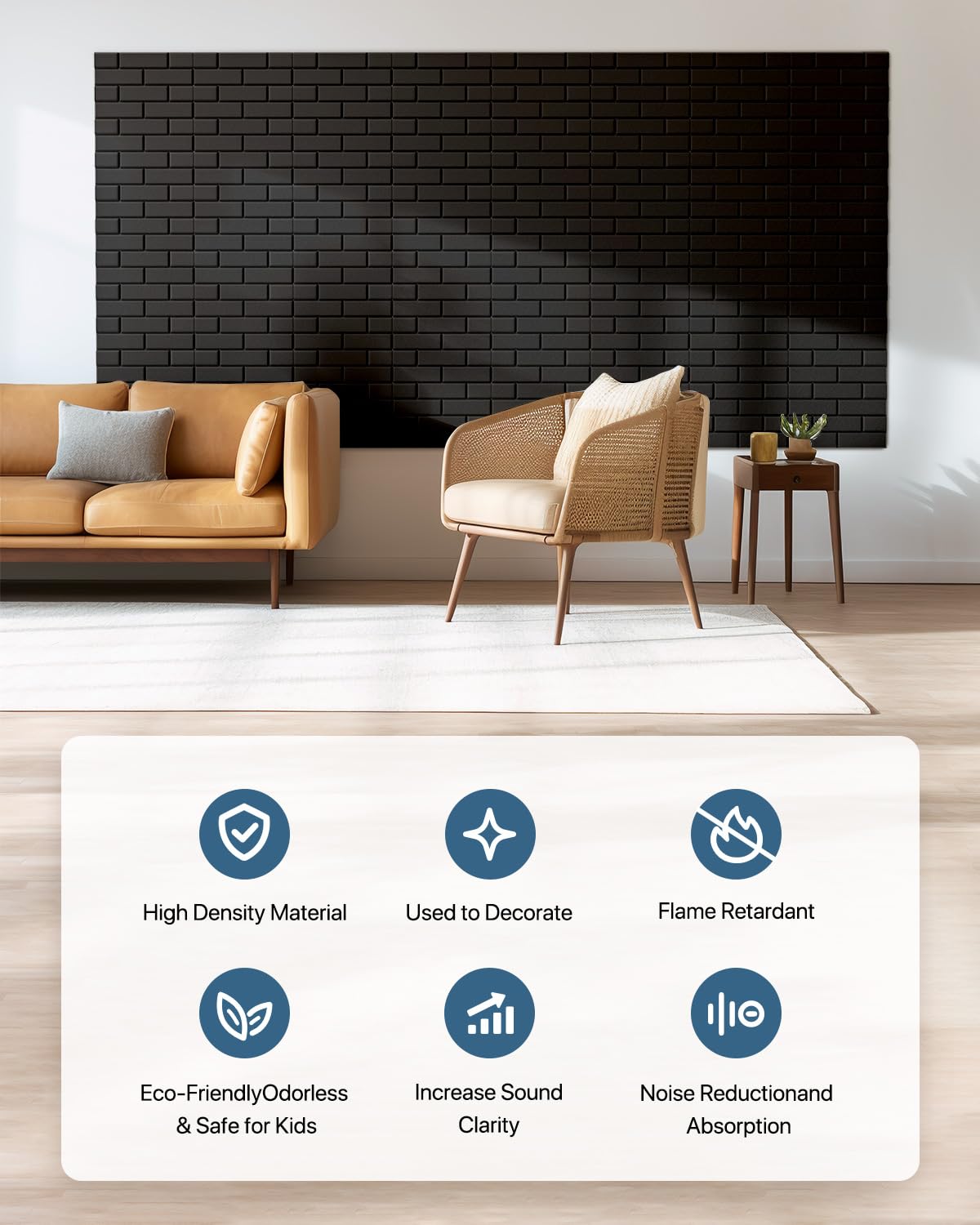 Soundproof Wall Panels, Kuchoow Sound Proof Panels for Walls, 12 Pack High Density Acoustic Panels Sound Absorbing Self-Adhesive