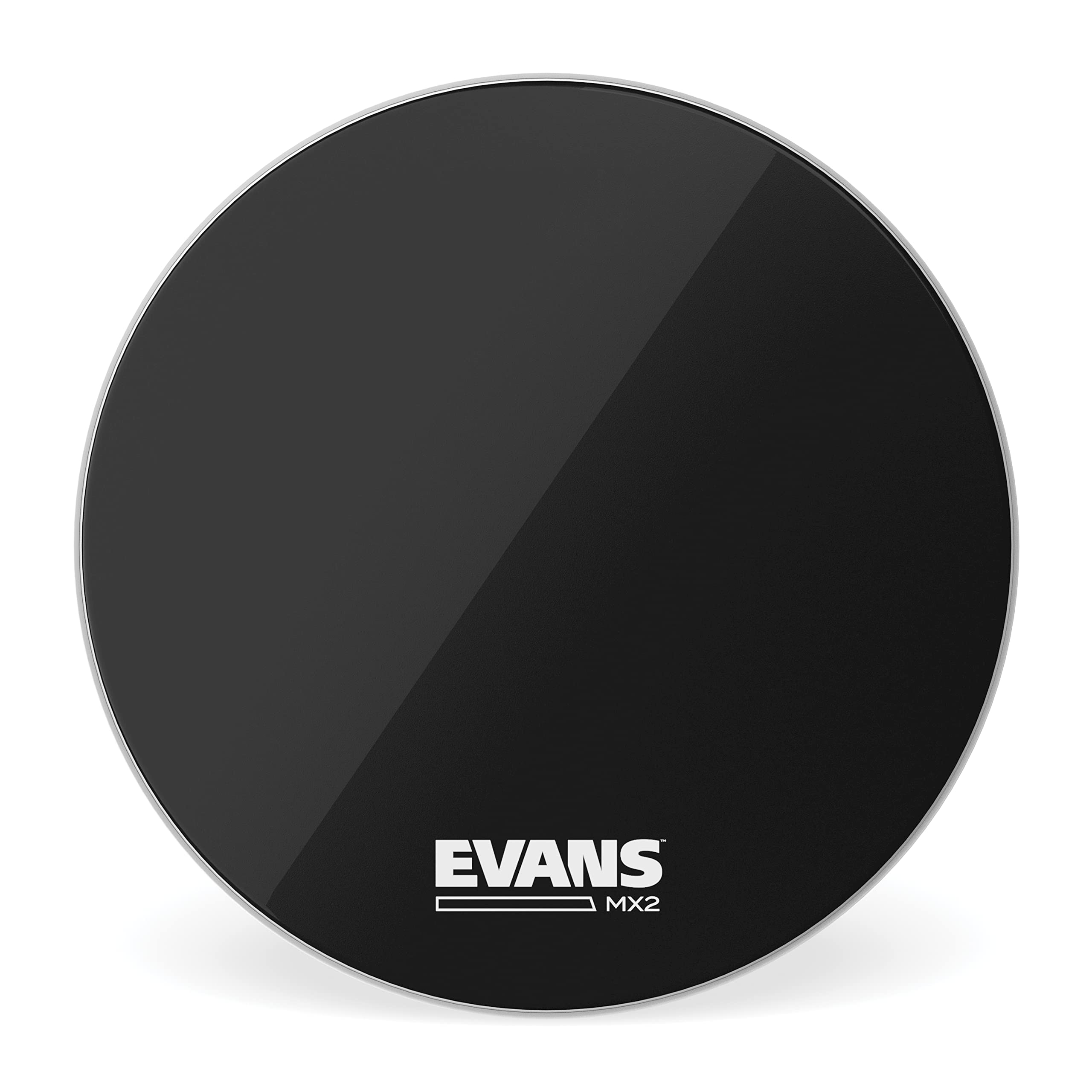 Evans MX2 Black Marching Bass Drum Head, 22 Inch