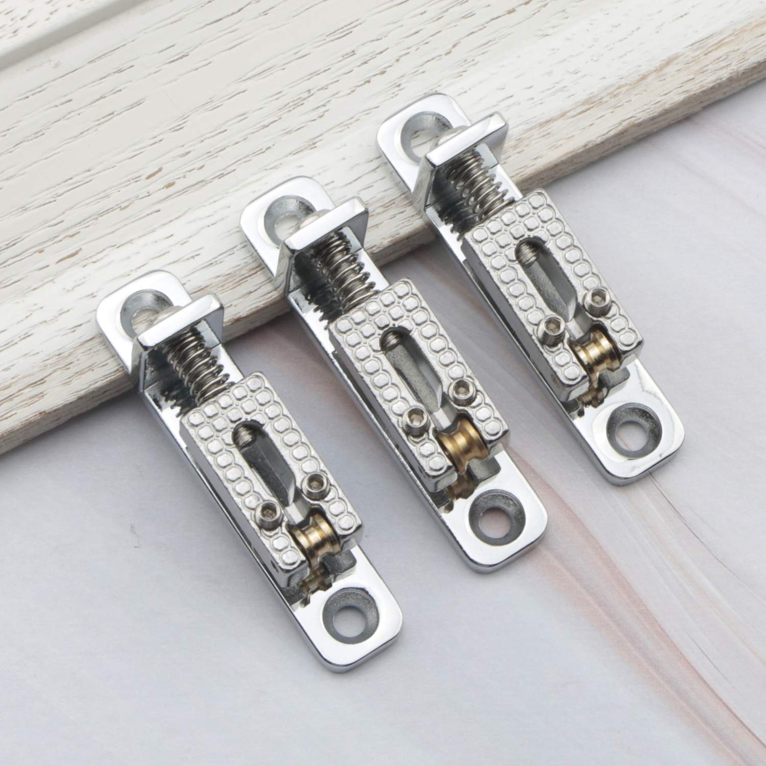 Swhmc Separate Roller Bridge Saddles for Cigar Box Guitar 3PCS Roller Saddles Bridge Set