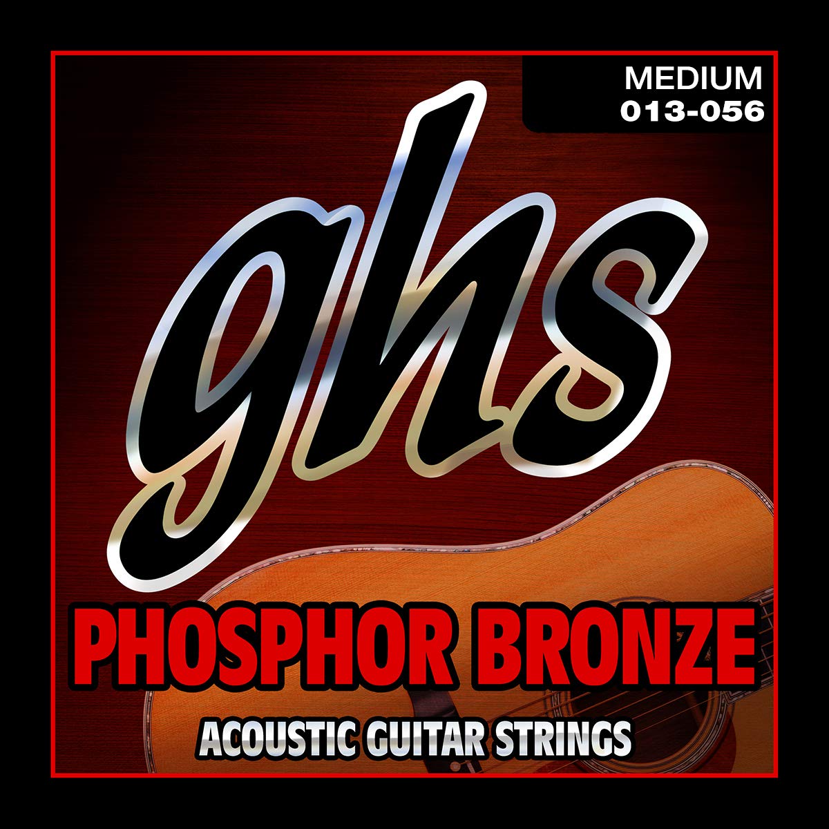 Ghs Strings S335 Phosphor Bronze Acoustic Guitar Strings, Medium (.013-.056)