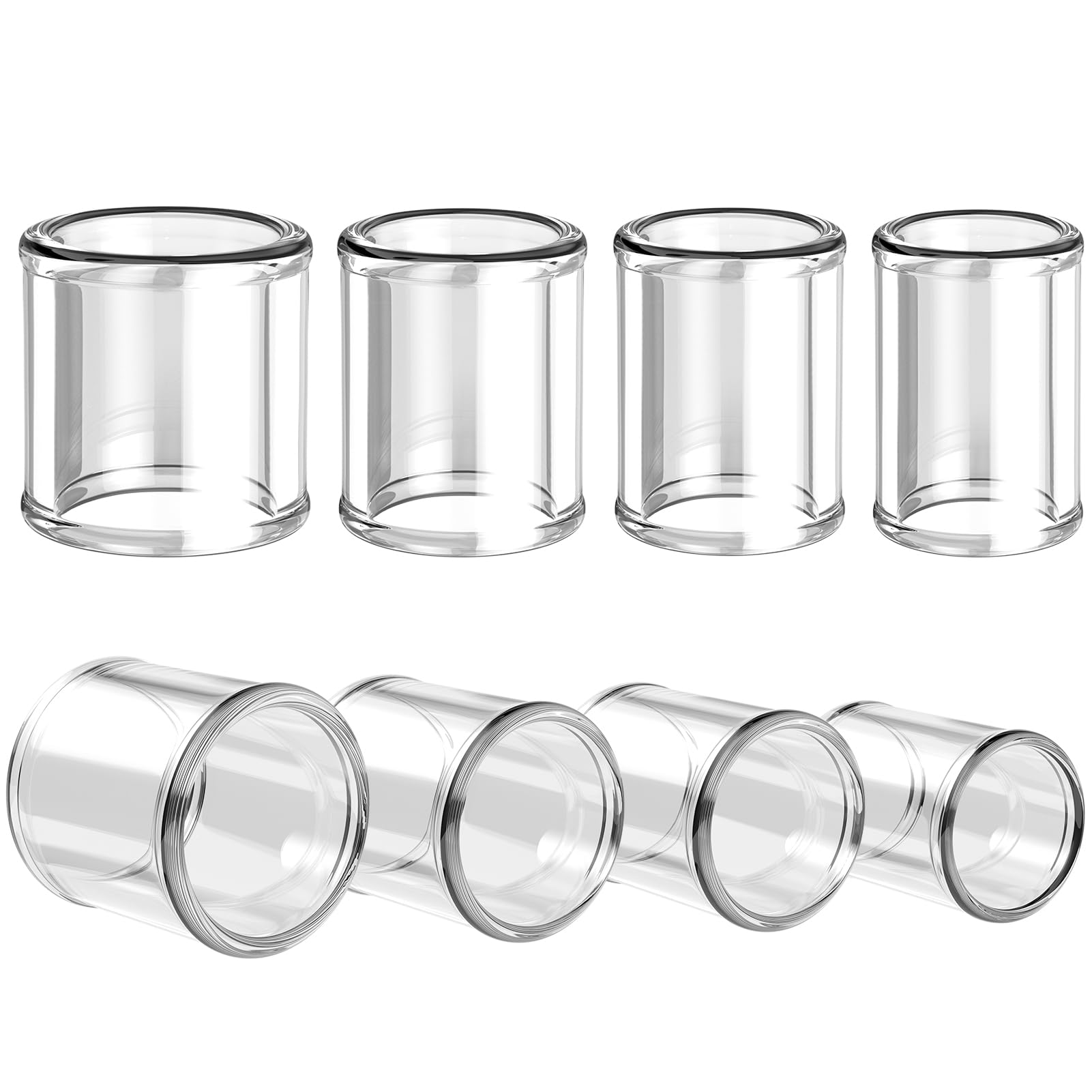 Lifehim 8Pcs Short Glass Guitar Slide For Electric And Acoustic Resonator Guitars, Multisize Slide Guitar Long 28Mm Guitar Finge