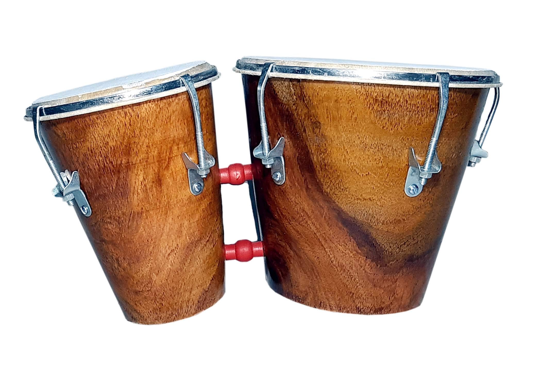 Gt Manufacturers Professional Two Piece Hand Made Wooden Bango Drum (Brown-7 Inches)