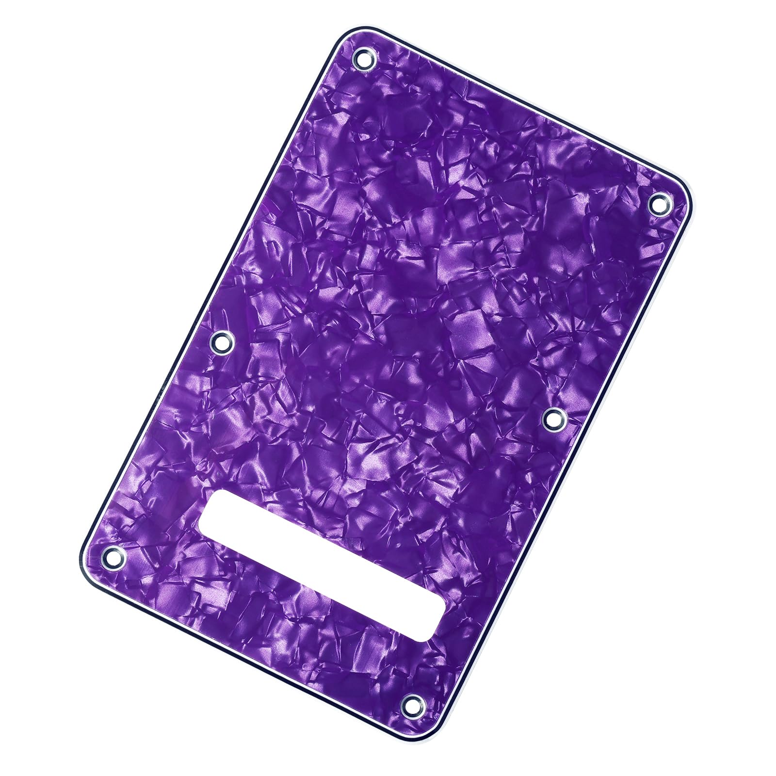 Banworks Electric Guitar 4 Ply Backplate 6-Hole Trem Tremolo Cover for USA/Mexican Fender Standard Strat ST JT/HGB-01 Purple Pea