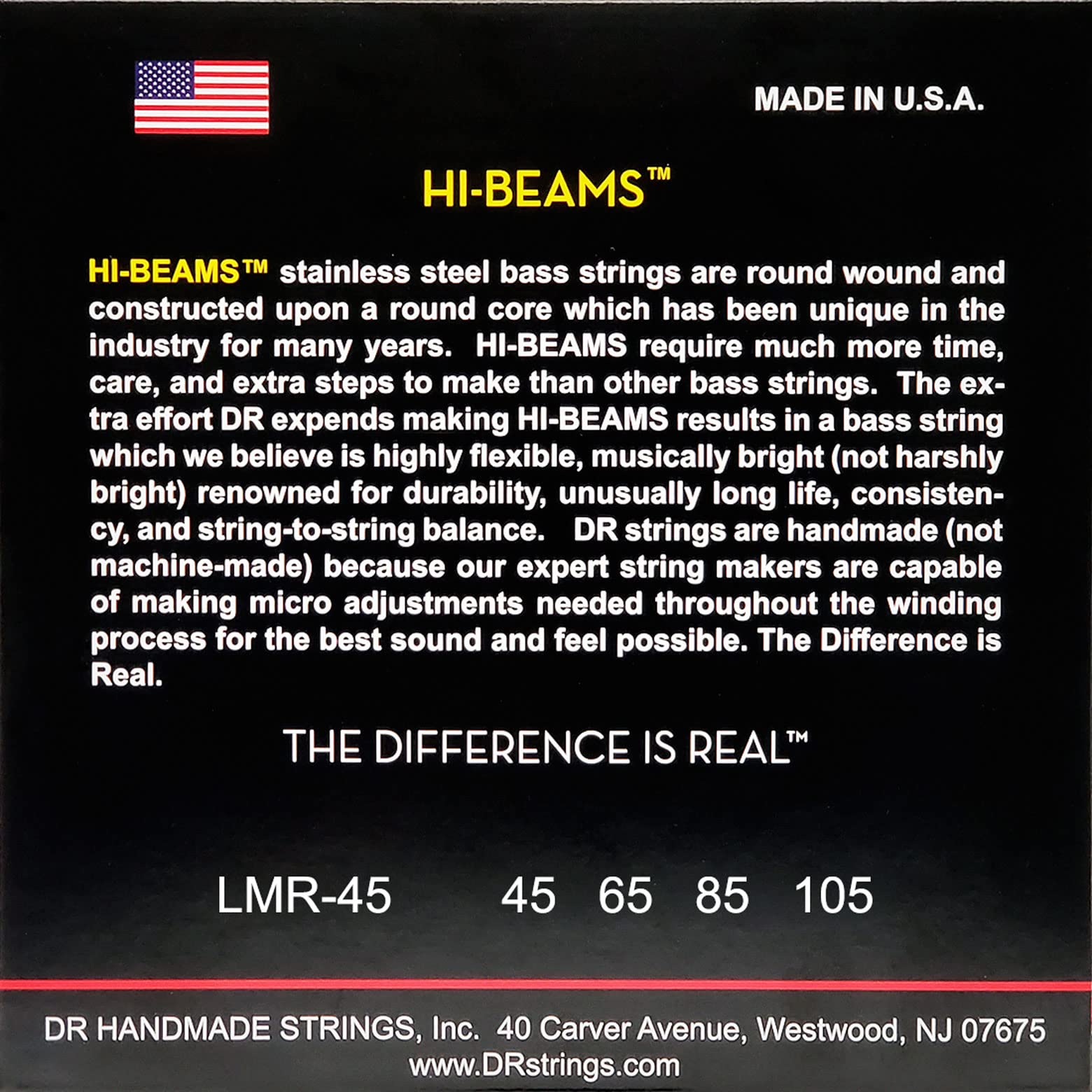 DR Strings Hi-Beam - Extra Long Scale Stainless Steel Round Core 45-105