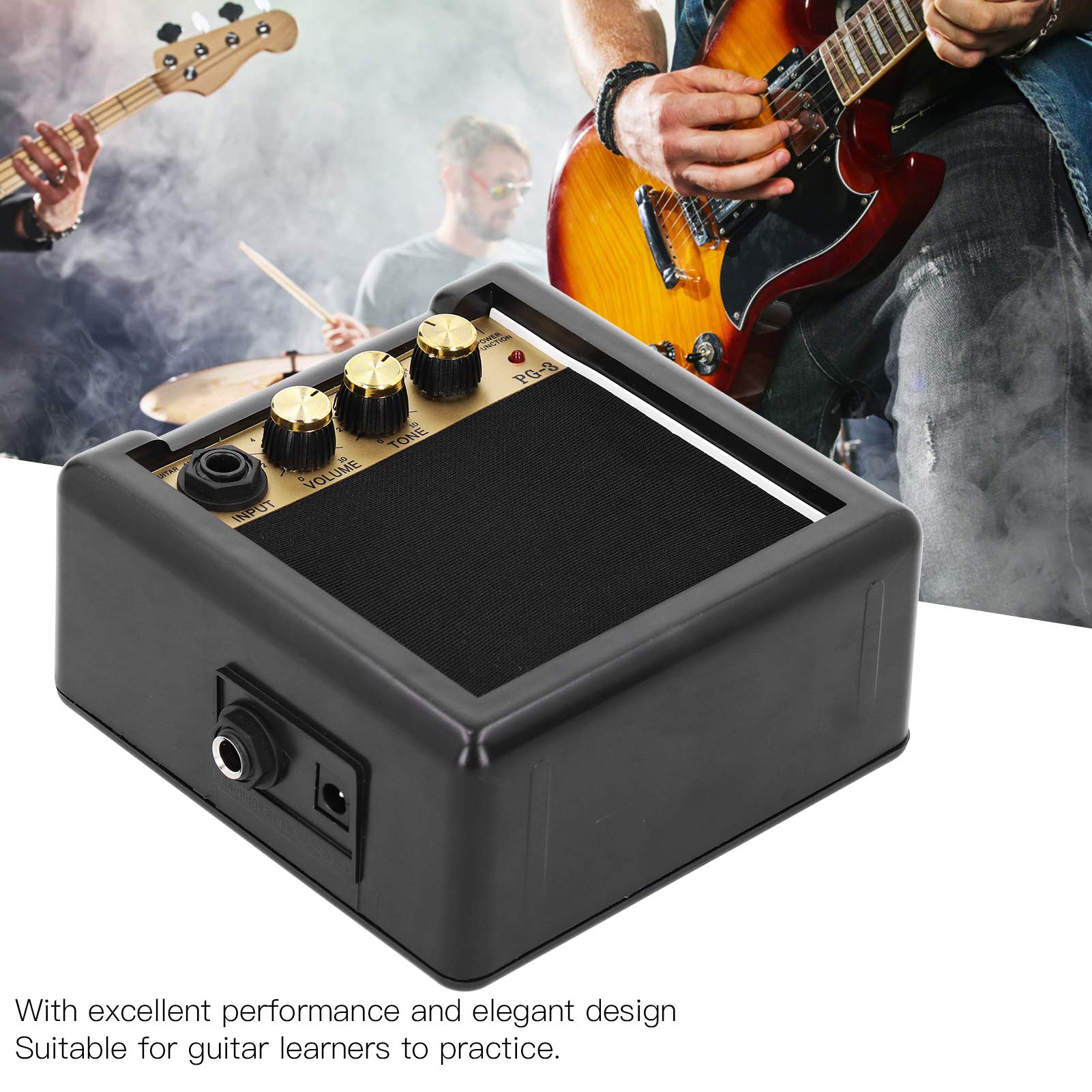 Guitar Amplifier, Bass Speaker Mini Guitar Amplifier, Portable PG-3 3W for Electric Guitar Electric Bass