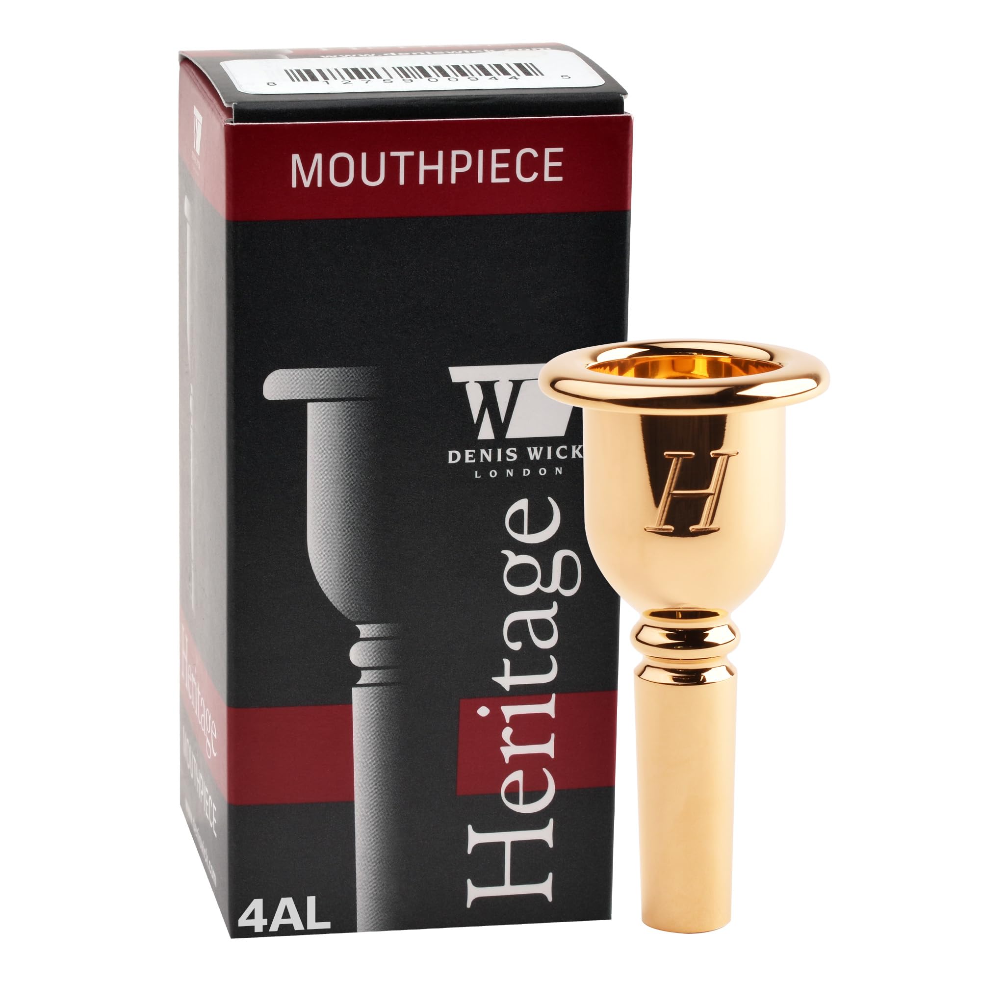Denis Wick Heritage Trombone Mouthpiece Gold-Plated, 3180G-4AL - Barrel Backbore for Balanced Airflow & Tone - Large Shank Fitti