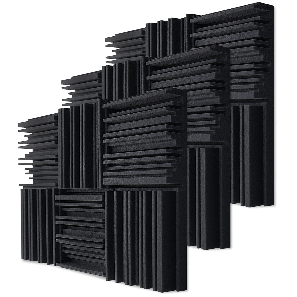 Troystudio Acoustic Studio Absorption Foam Panel, 12 X 12 X 2 Inches Pack Of 18, Broadband Sound Absorber, Periodic Groove Struc