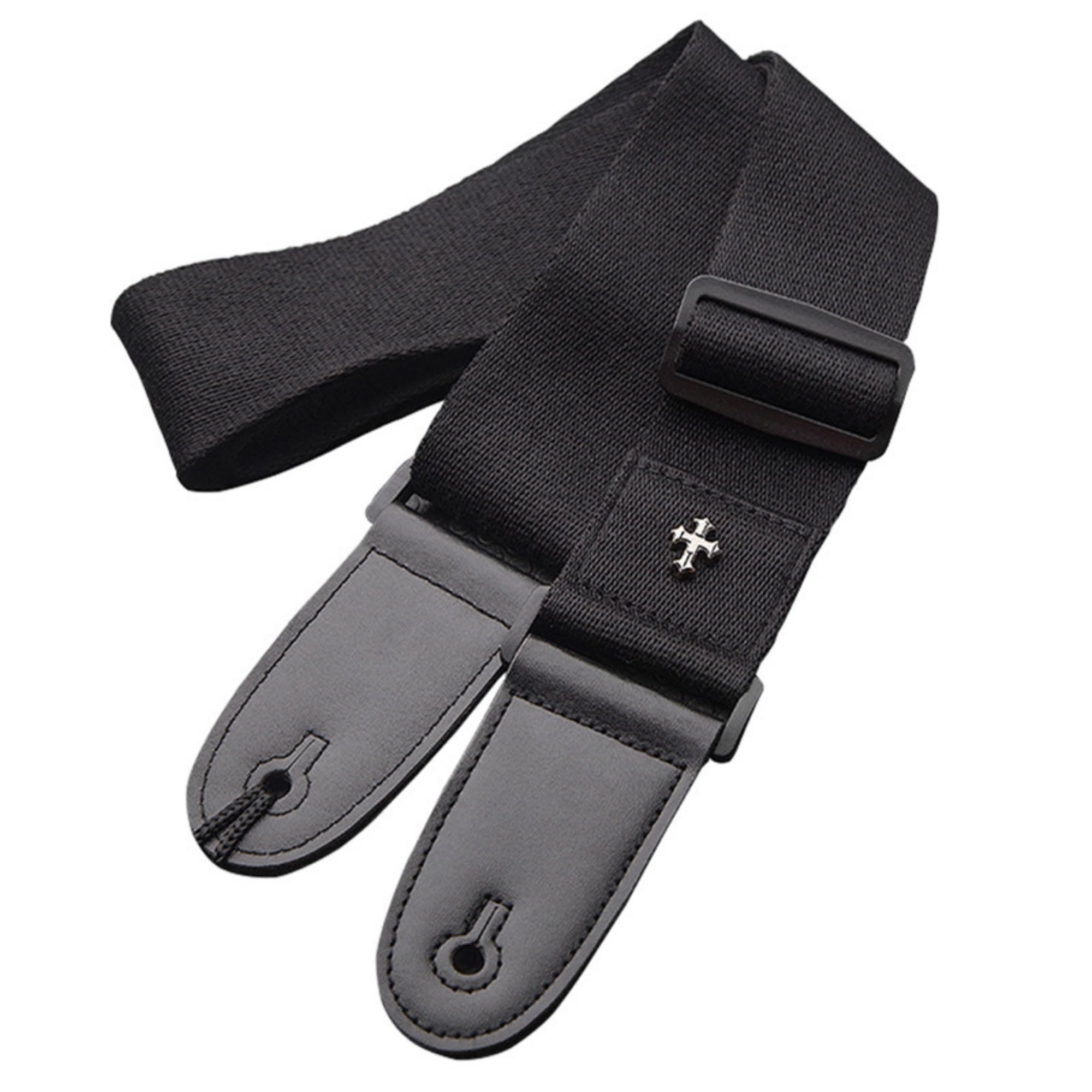 Cc Caihong Guitar Strap, Bass Guitar Straps Acoustic Electric Woven Simple Leather Ends Adjustable Vintage With Pick Pocket - Bl