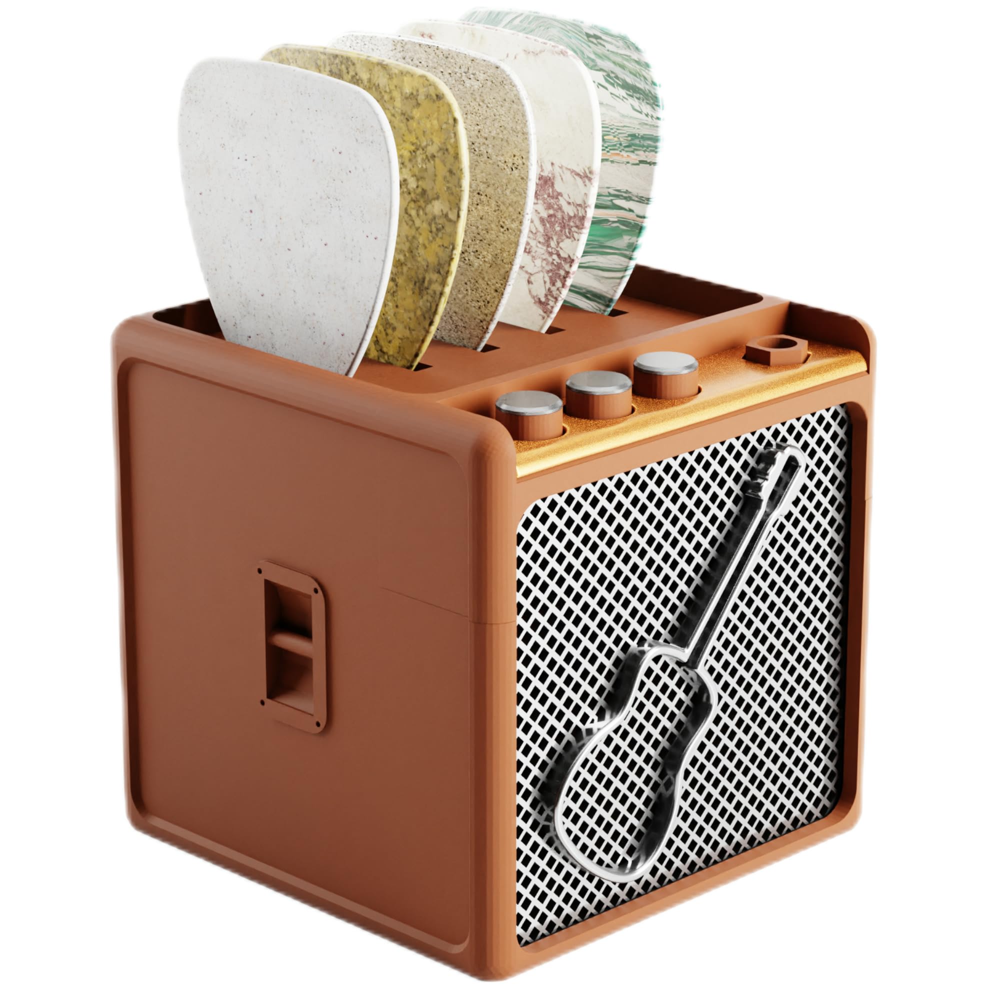 Hotcan Guitar Pick Display Holder - Stylish Organizer For Music Enthusiasts And Musicians (Brown)
