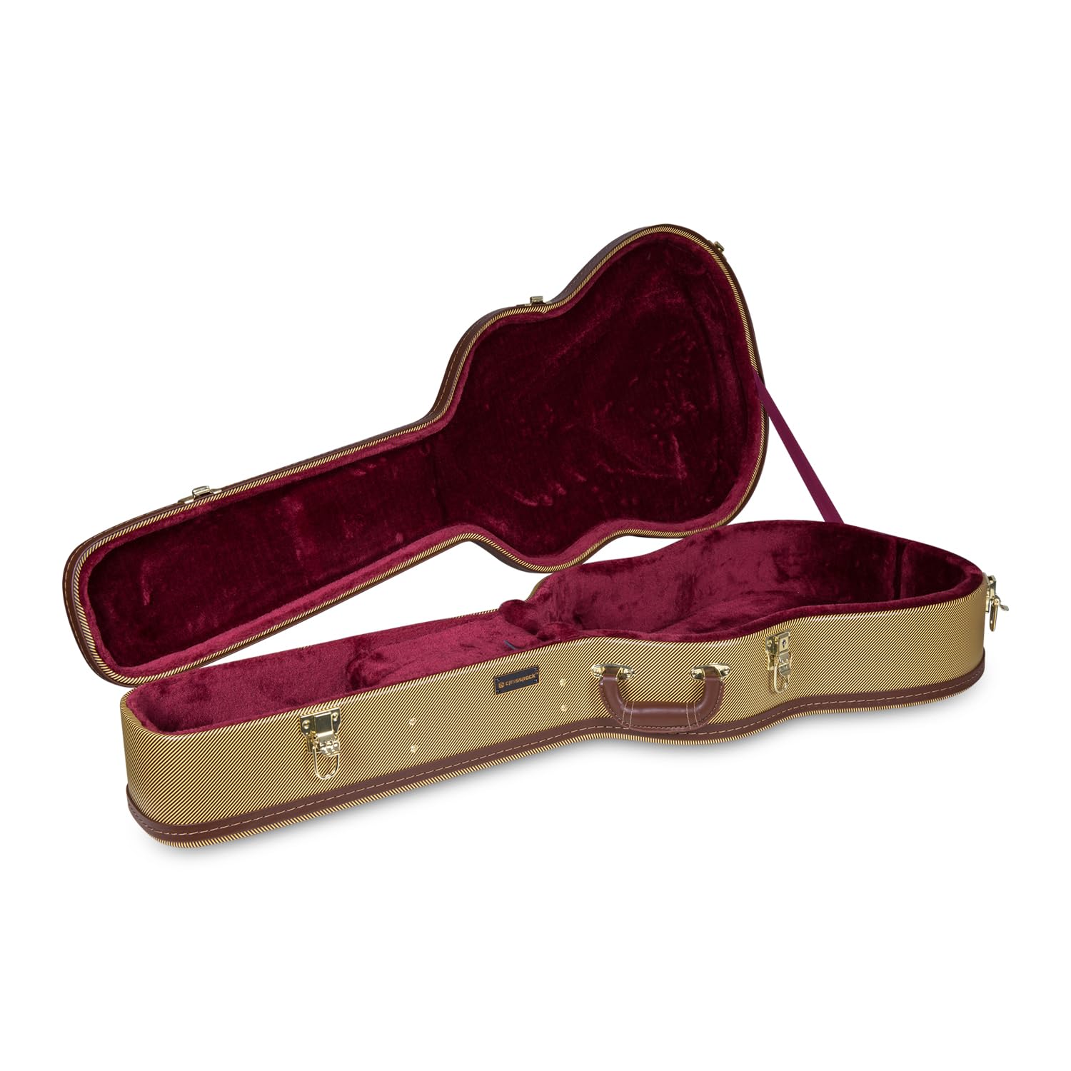 Crossrock Wooden Guitar Case Fits 17    Archtop Acoustic Jazz Guitars -Vinyl Tweed (Crw620Ja17Tw)