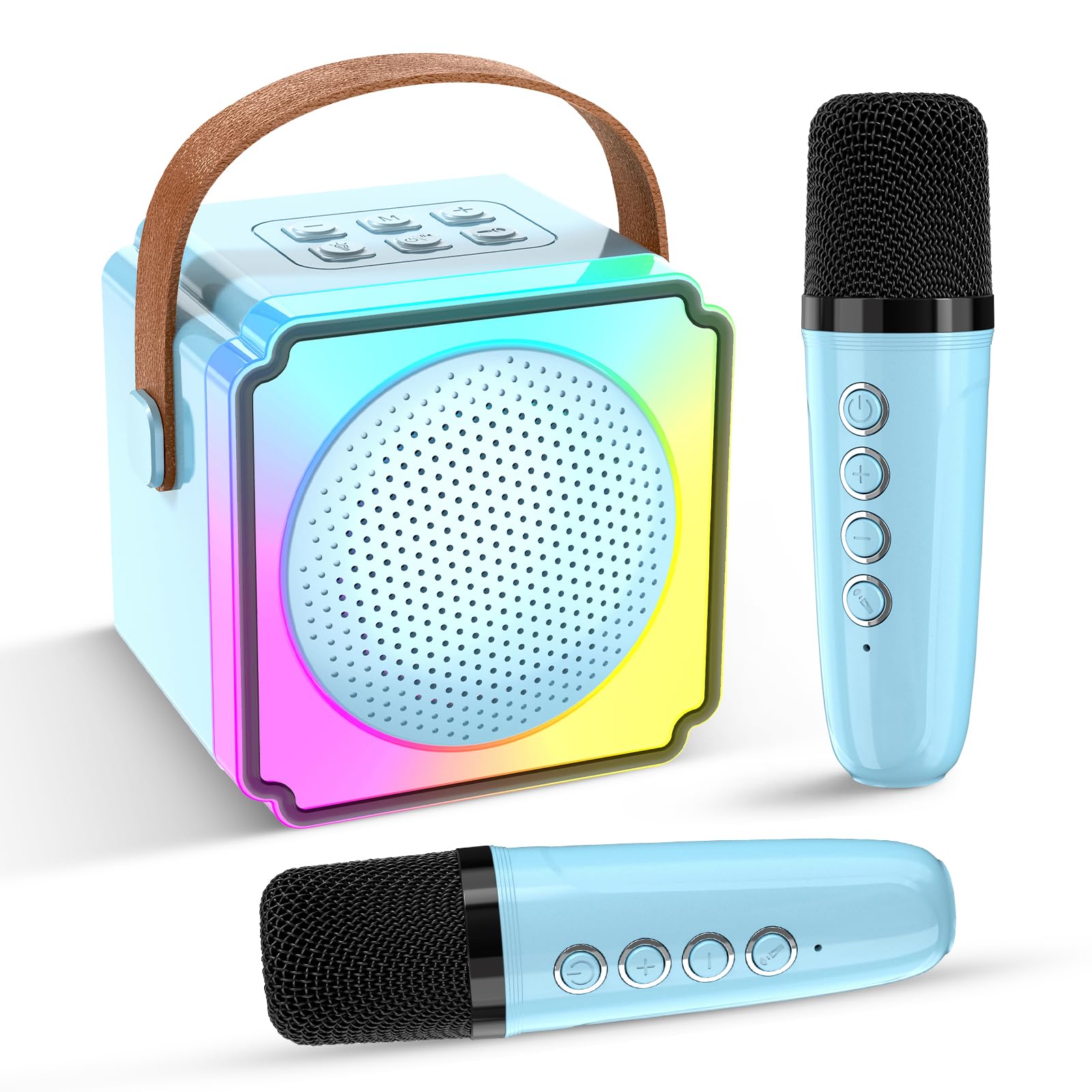 Mini Karaoke Machine For Kids And Adults,Portable Bluetooth Karaoke Machine With 2 Wireless Microphones, Kids Karaoke Machine Fo