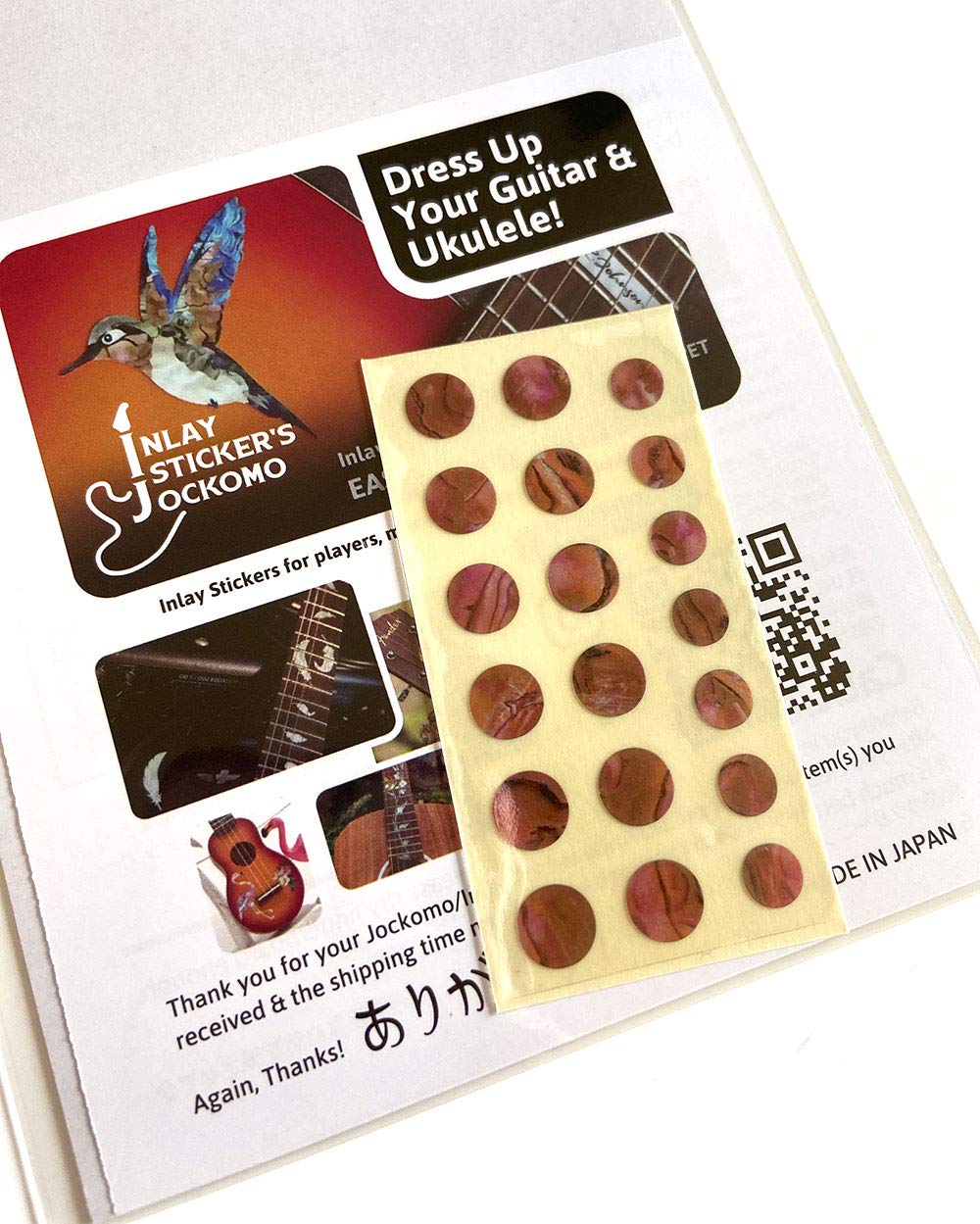 Inlay Sticker Fret Markers For Guitars & Bass - Custom Dots - Abalone Red