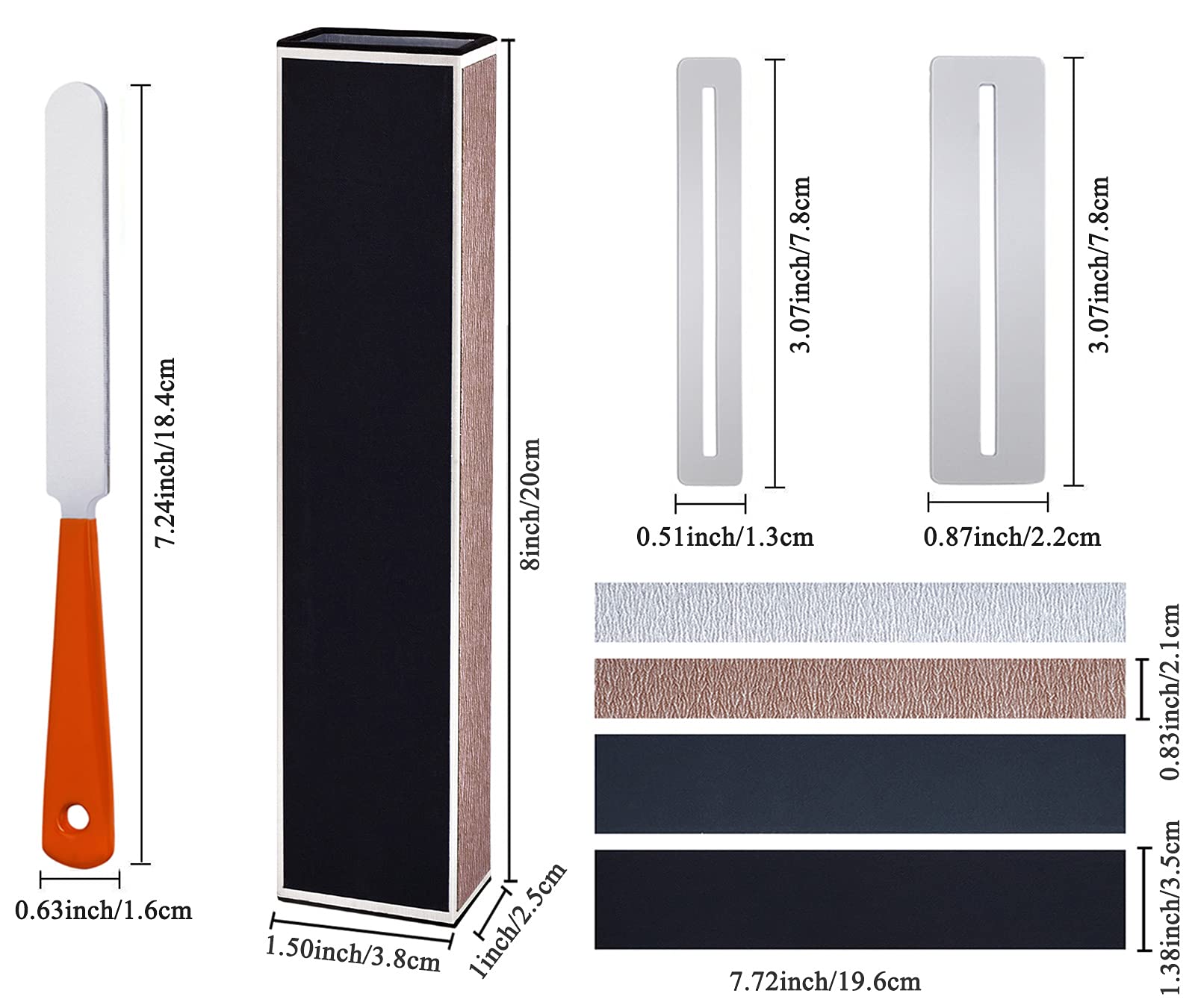 Guitar Fingerboard Luthier Tools Set Includes 8 '' Guitar Fret Leveling Sanding Beam Leveler, Guitar Fret Crowning Luthier File,