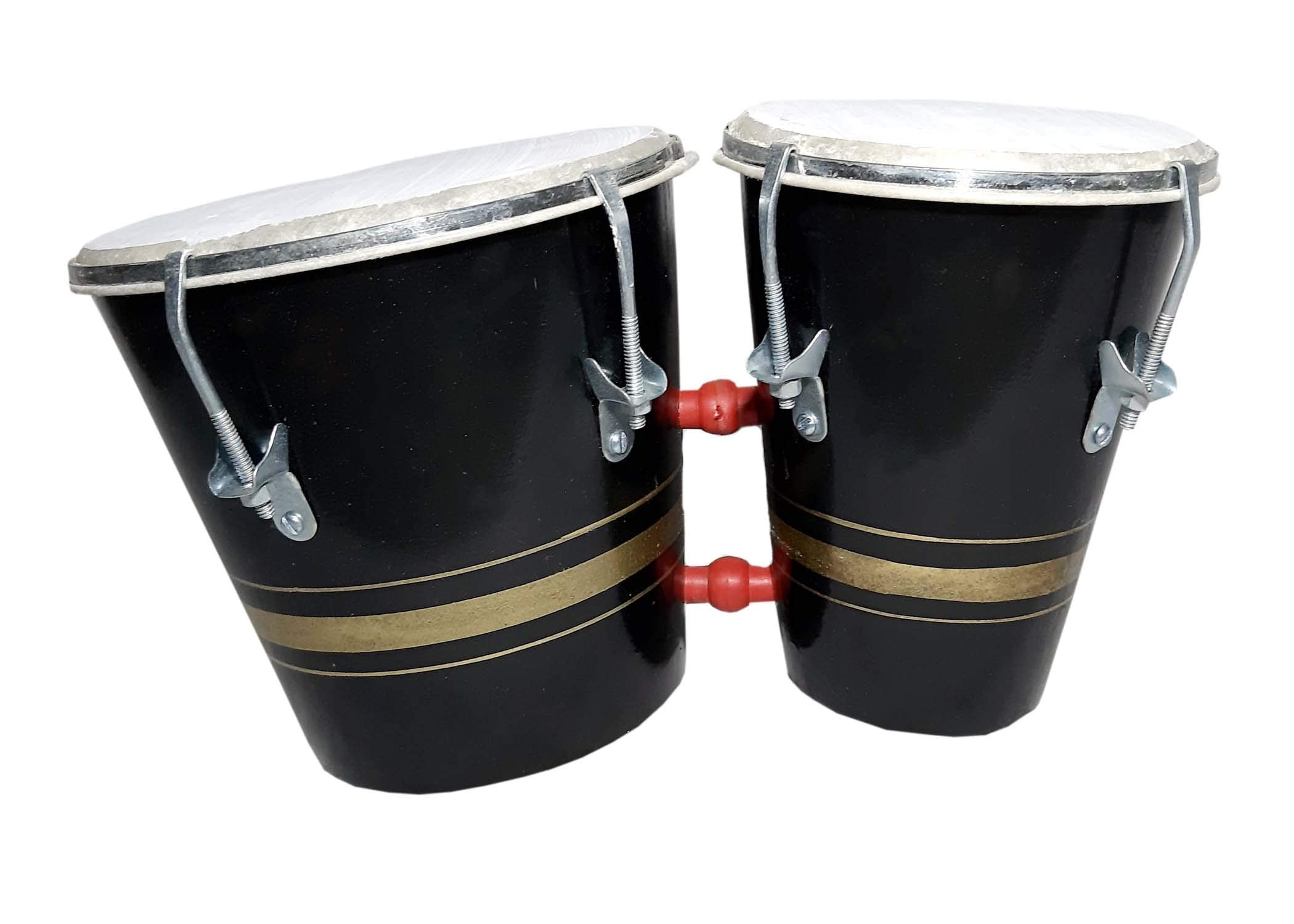Gt Manufacturers Professional Two Piece Hand Made Wooden Bango Drum (Black)