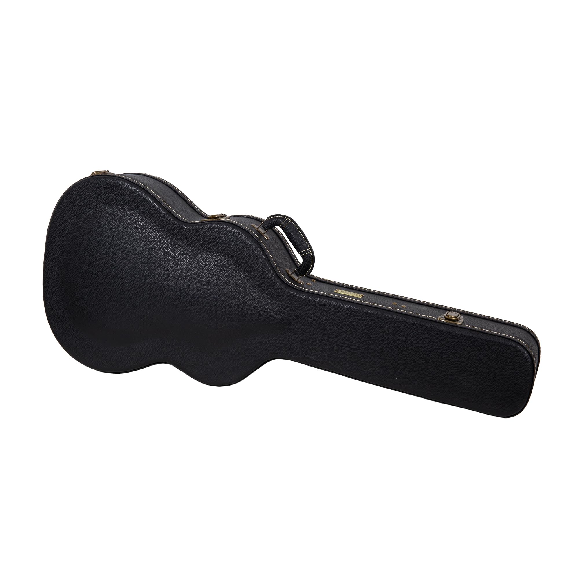 Crossrock Wooden Guitar Case -Fits 4/4 Classical Nylon String Guitars- Vintage Hardware, Sponge Lining, Metal Feet, Storage Spac