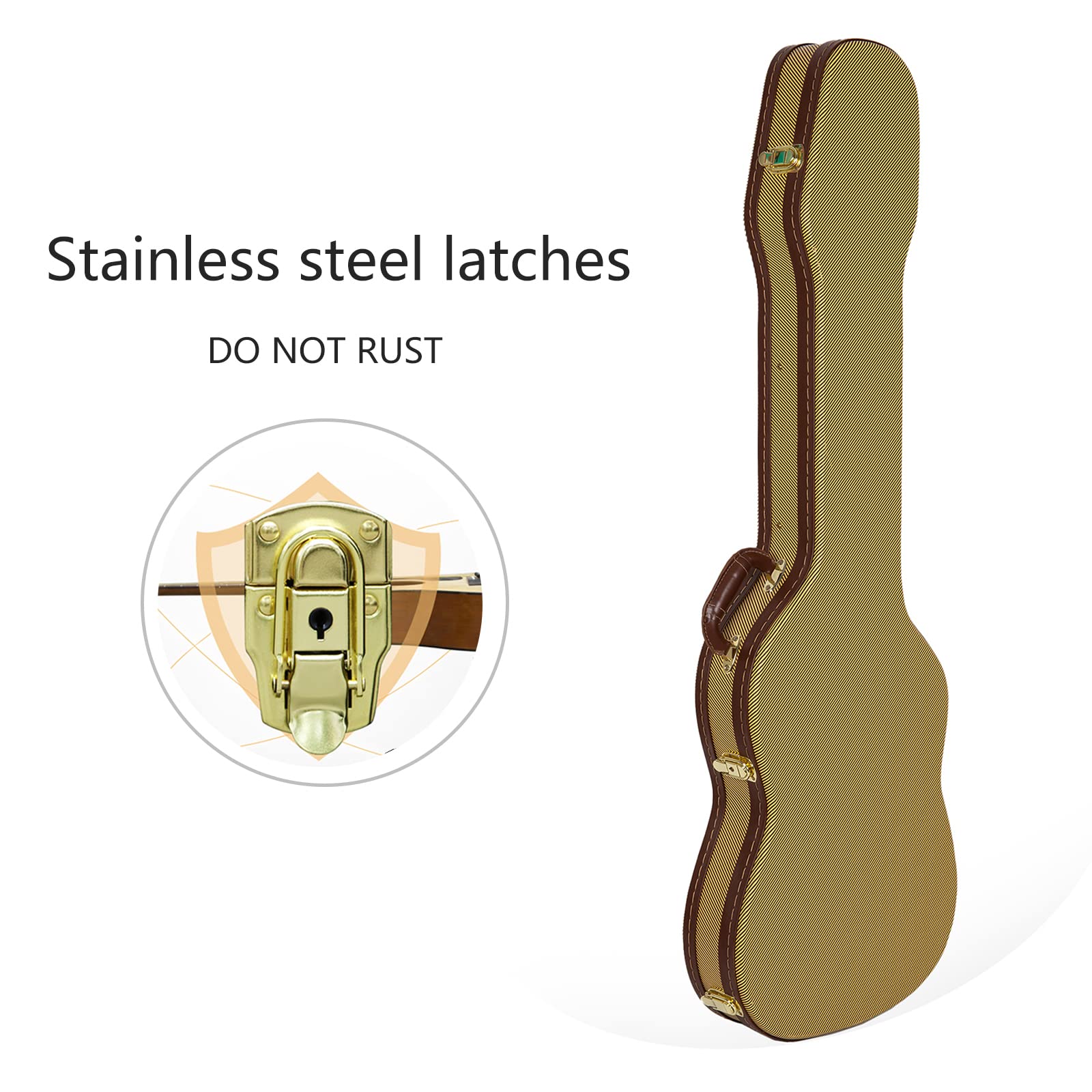 Crossrock Wood Case fits Right-Hand Precision Bass Style Guitars-Vinyl Tweed(CRW620PBTW)