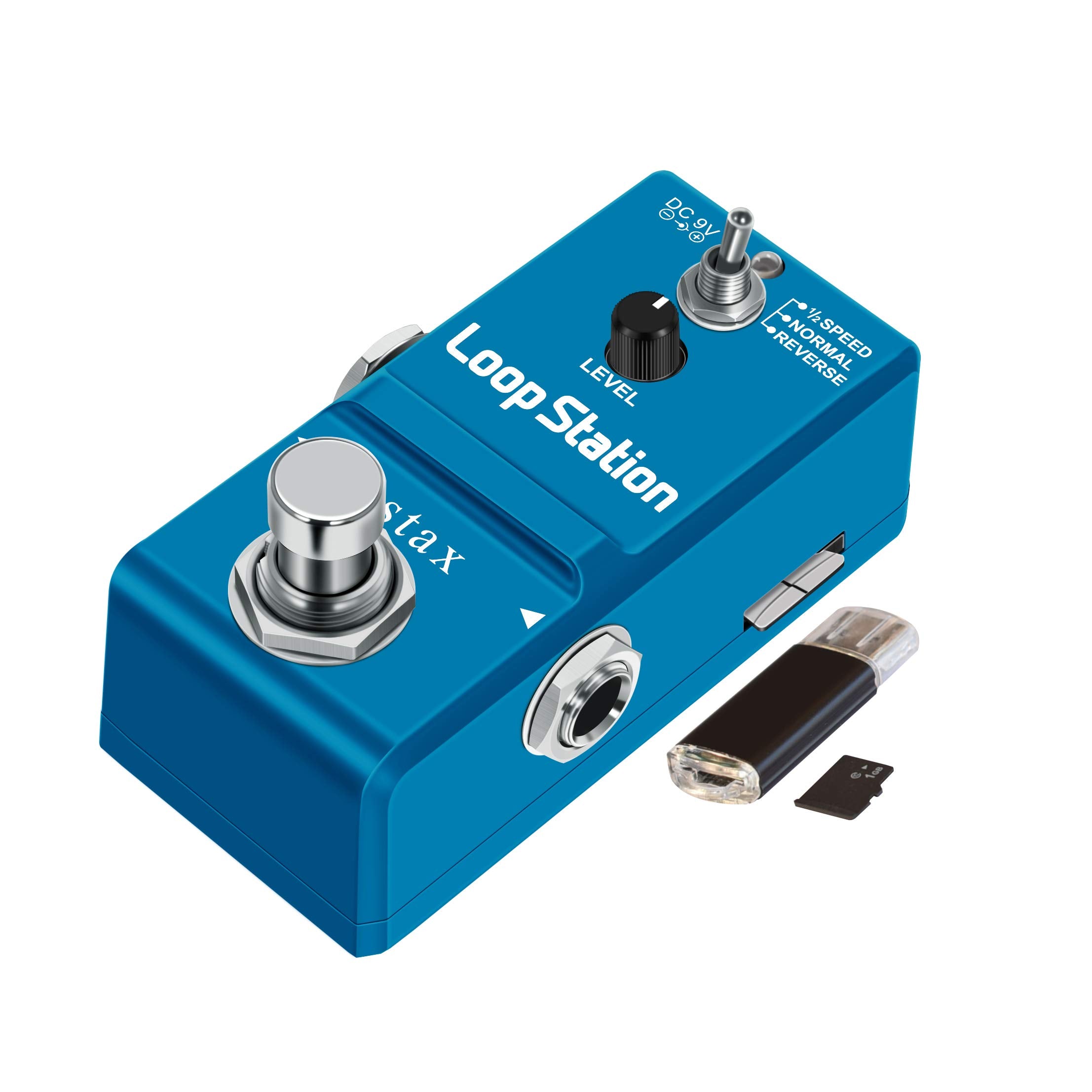 Stax Mini Looper Guitar Pedal Loop Station Pedal Unlimited Overdubs 10 Minutes Of Looping, 1/2 Time, And Reverse, Built-In 1G Sd