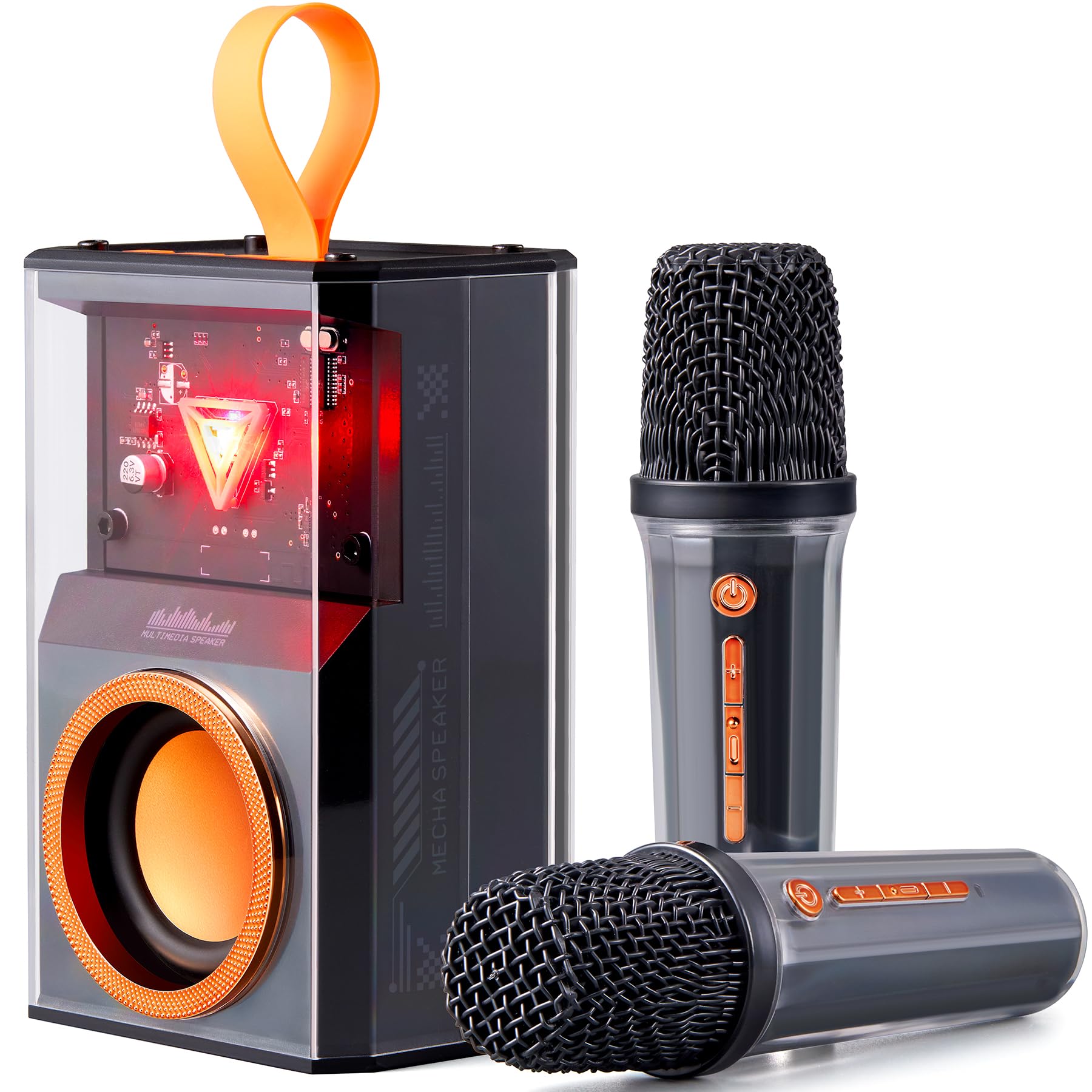 Karaoke Machine for Kids & Adults, Portable Bluetooth Mini Karaoke Speaker with 2 Wireless Microphone and Lights, Birthday Gifts