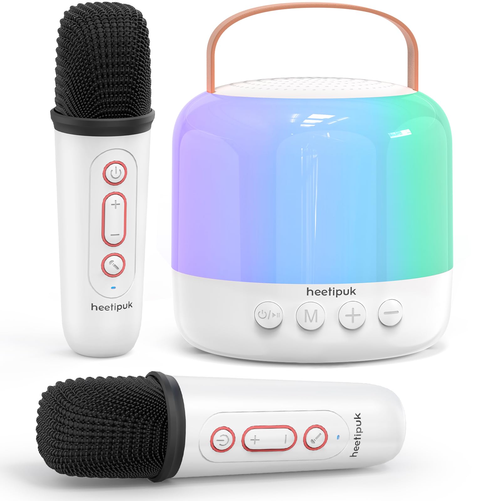 Mini Karaoke Machine For Kids Adults,Portable Bluetooth Speaker With 2 Wireless Microphones Toys Gifts For Girls 4-12 Years Old,