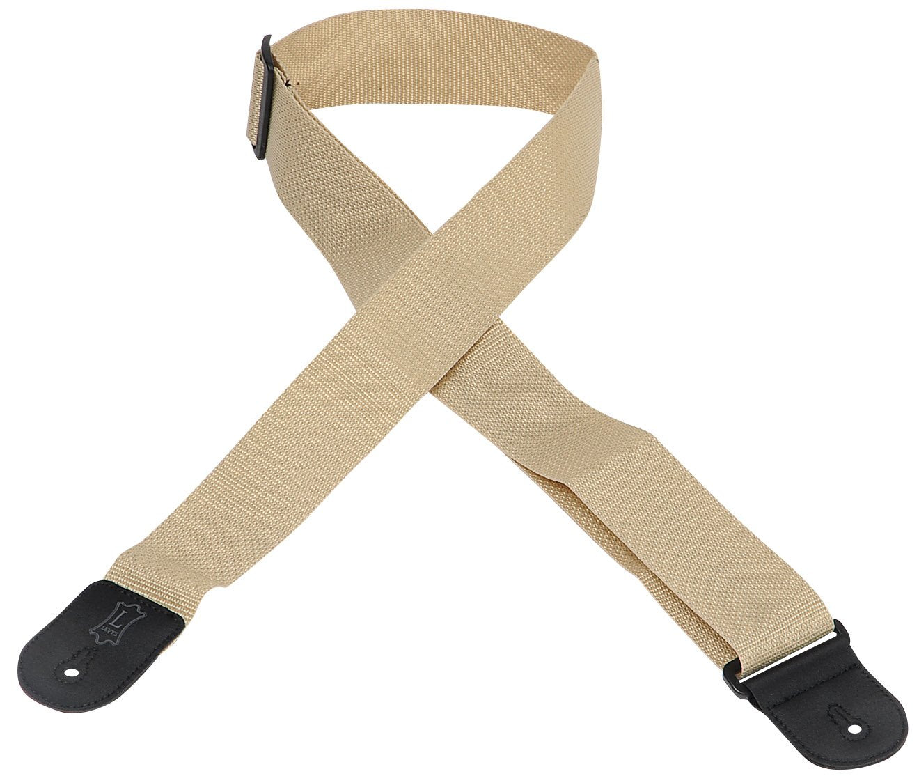 Levy'S Leathers 2'' Polypropylene Guitar Strap With Genuine Leather Ends And Tri-Glide Adjustment; Tan (M8Poly-Tan)