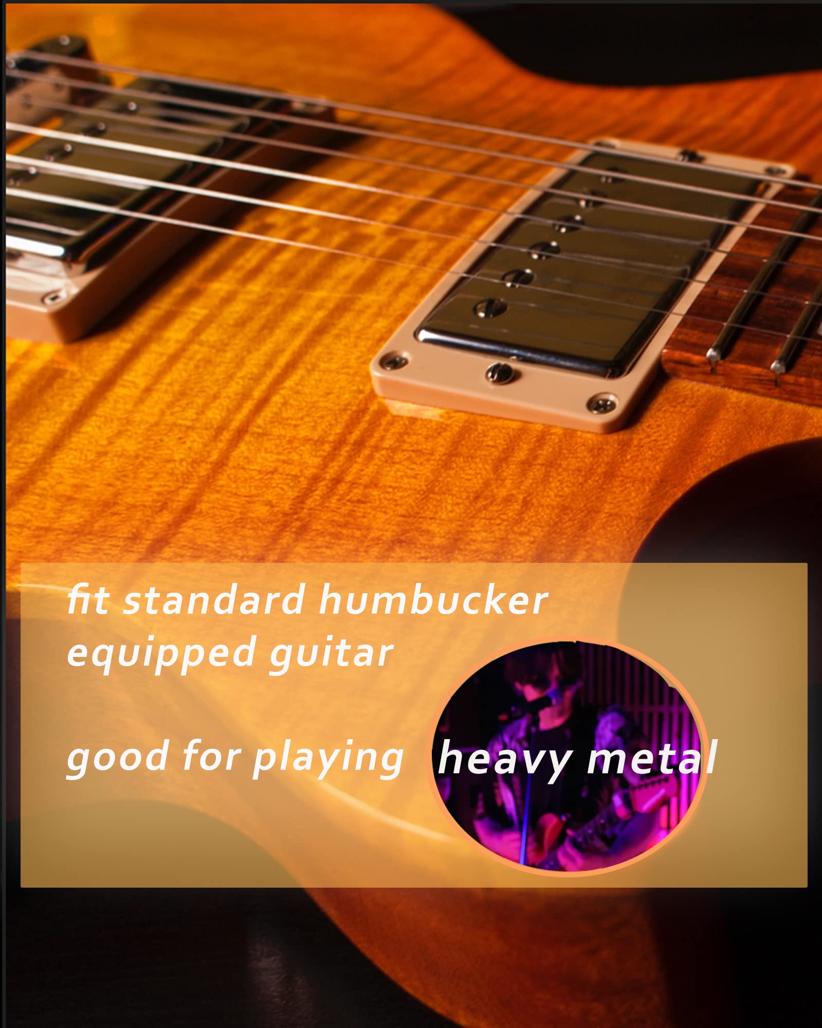 LAMSAM Seale Humbucker Pickups Set, Dual Coil Pickup with Alnico 5 Magnets Fit for Playing Kinds of Music, Electric Guitar Neck