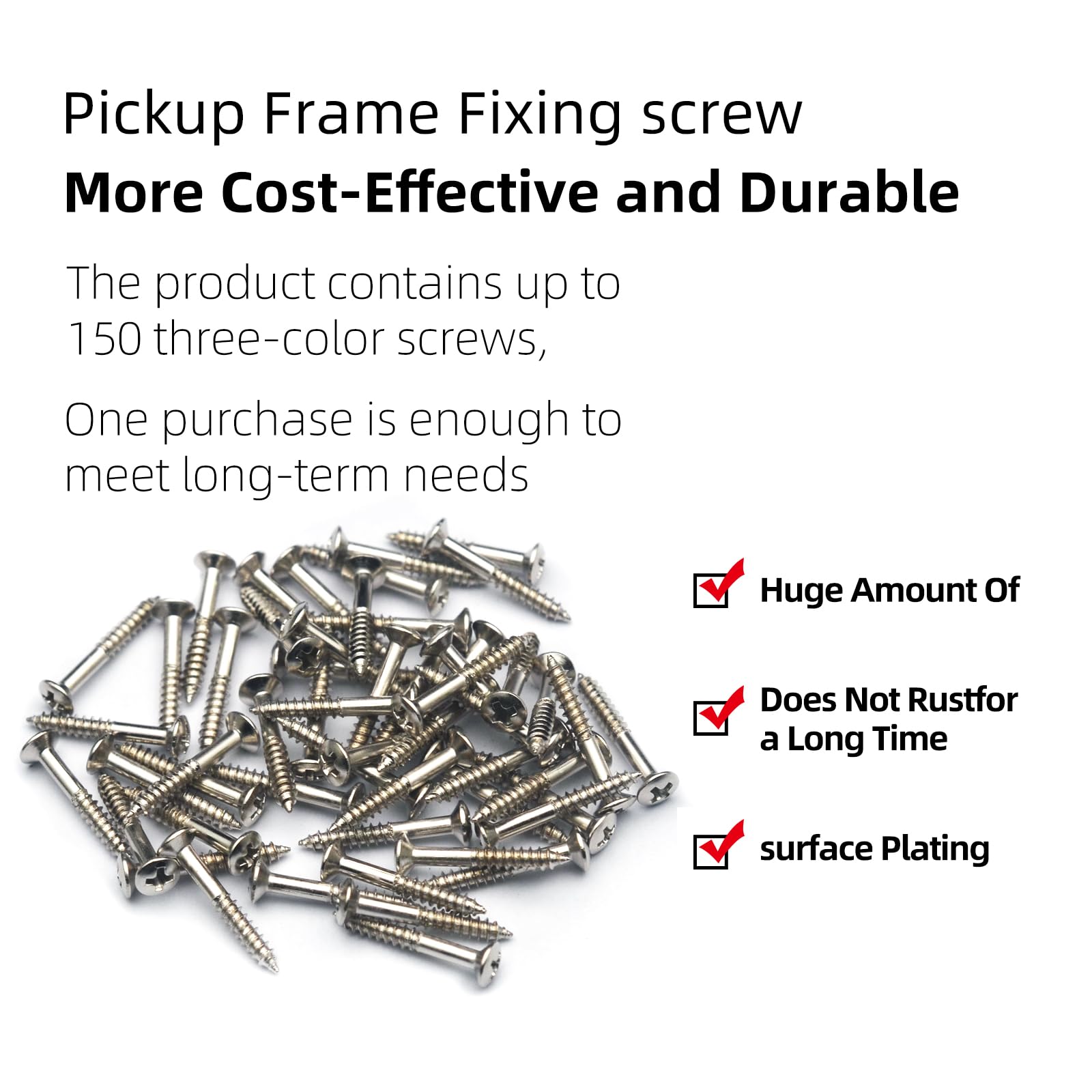 SAPHUE Electric Guitar Bass Humbucker Pickup Ring Mounting Screws,50pcs Pickup Frame Surround Screws Compatible Whith Gibson LES