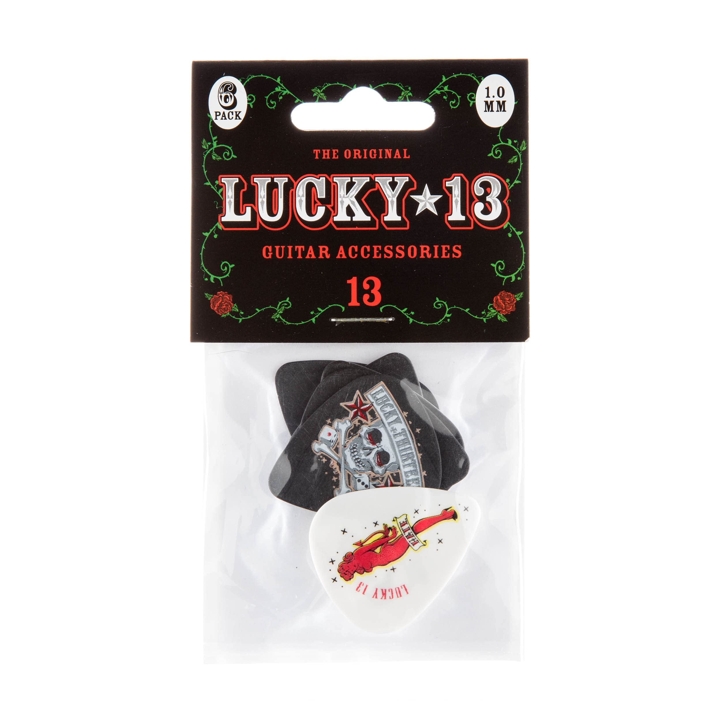 Dunlop L13Bp1.0 Lucky 13 Picks, Assorted, 1.0Mm, 6/Player'S Pack