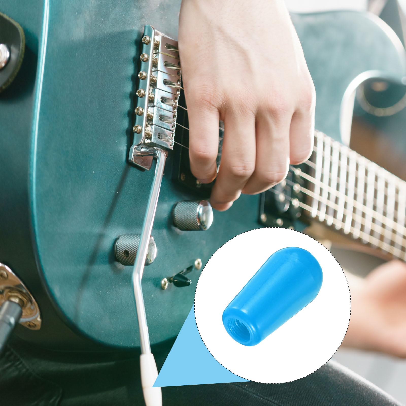 MECCANIXITY 2Pcs Guitar 3 Way Pickup Switch Tip M3.5 Plastic Toggle Switch Knobs for LP Electric Guitar, Light Blue