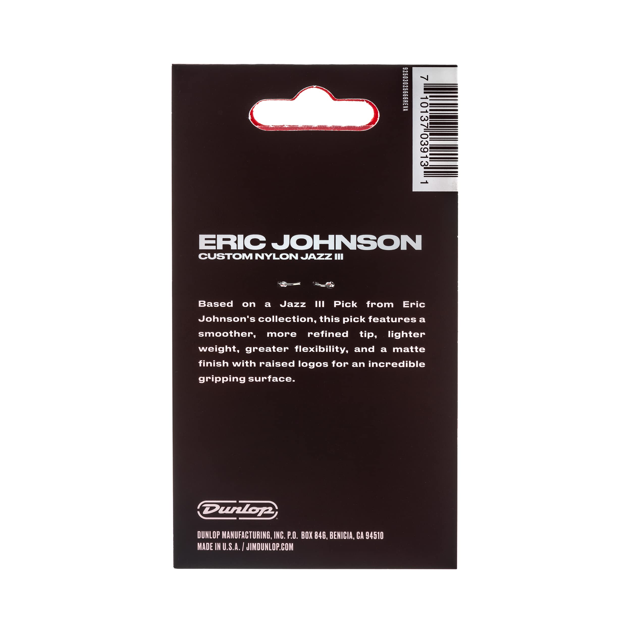 Dunlop 47PEJ3N Eric Johnson Classic Jazz III, Red, 1.38mm, 6/Player's Pack