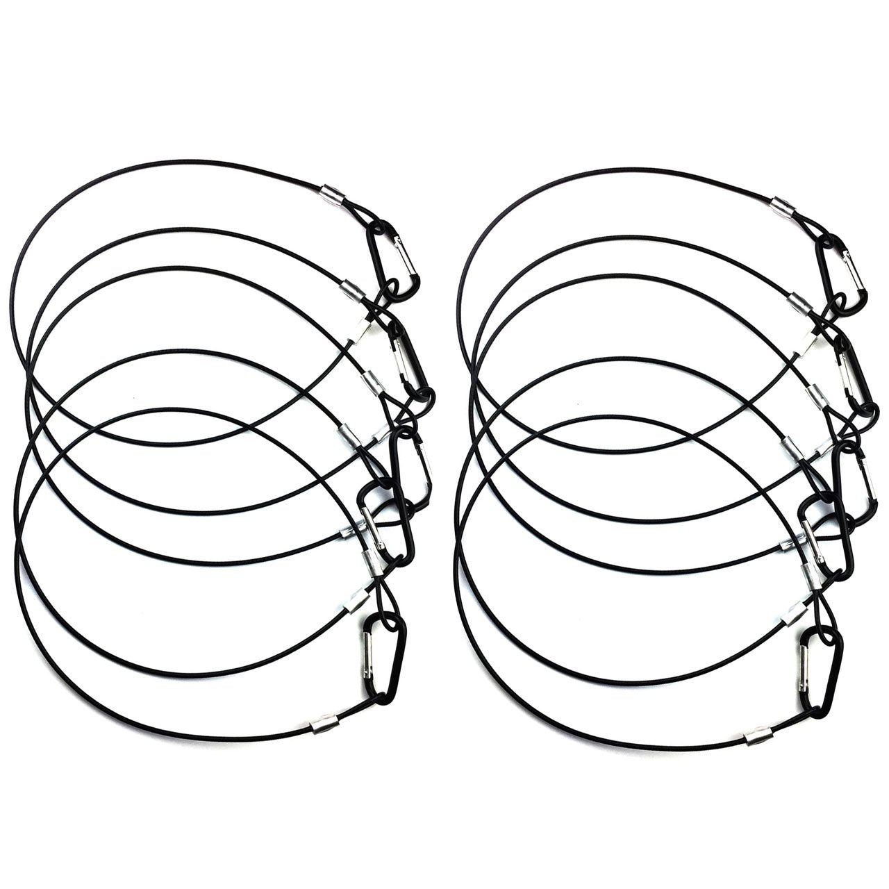 Bayyee 25.5 Stainless Steel Safety Security Cable For Stage Lighting Par Light Moving Head Light, (2pcs Black)