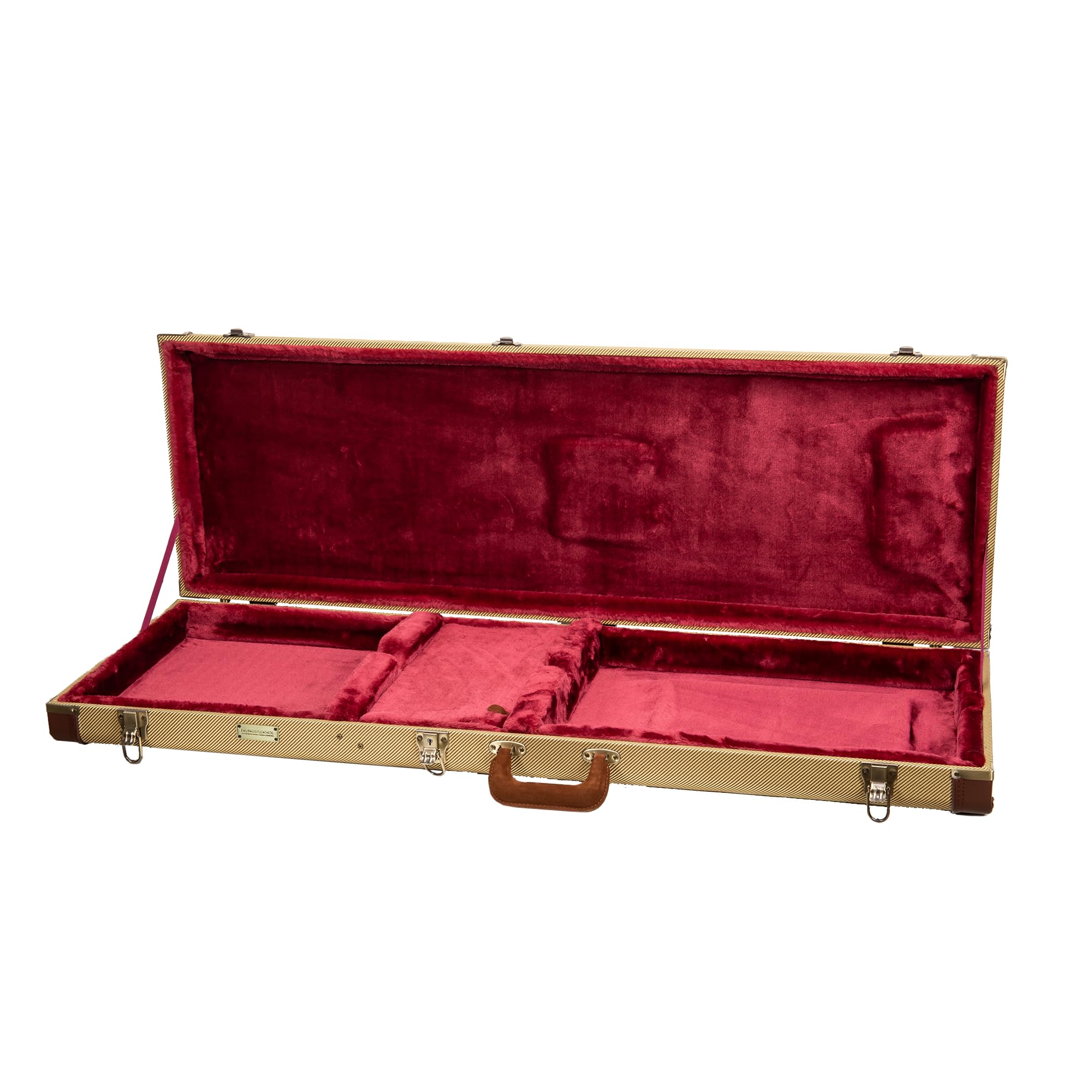 Crossrock Master Series Fender Precision & Jazz Bass Guitar Case | Classic Fabric Tweed Exterior, Re-Engineered Wooden Shell, Le