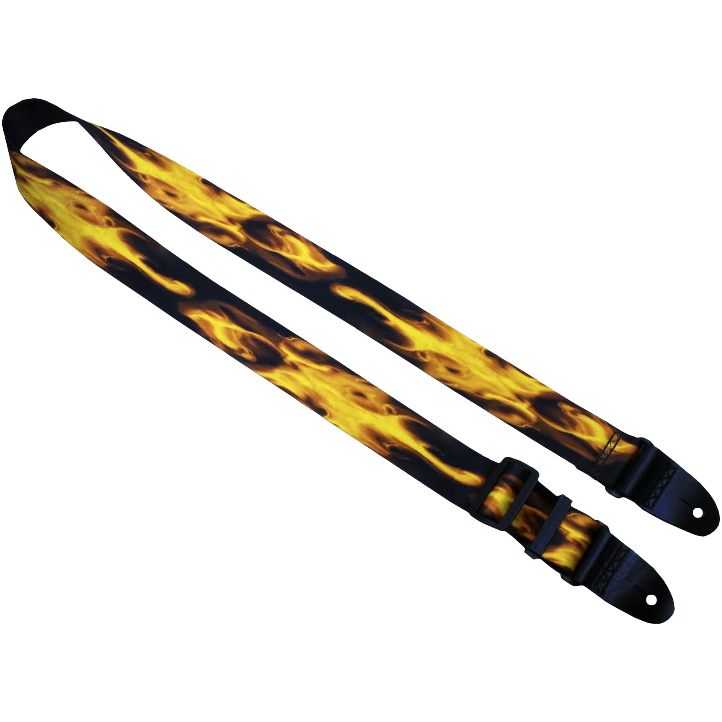 Killer-Q Guitar Strap - Stylish Straps For Electric And Acoustic Guitars With Leather Tabs, 2 Inches X 5 Feet, Fire